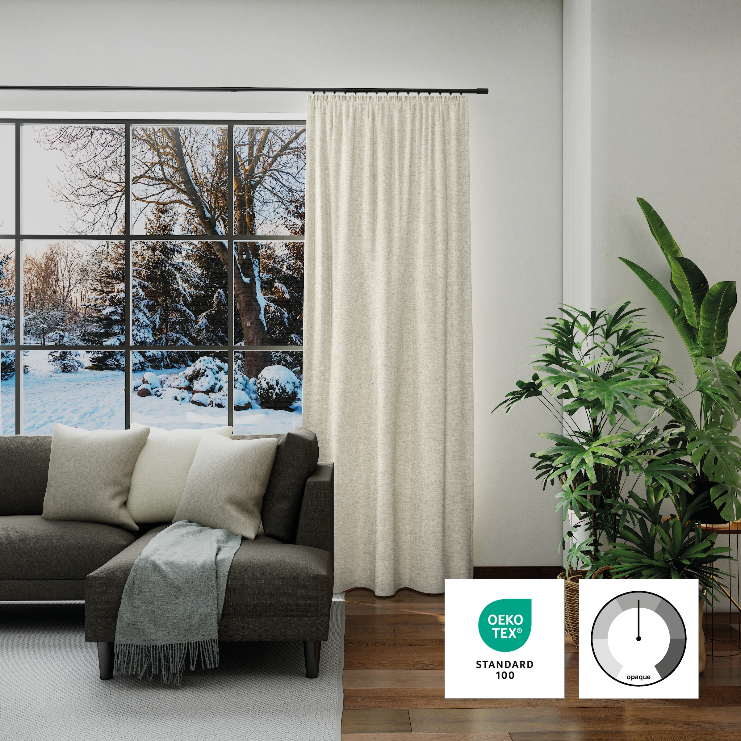 Neutex for you! Rideau »Inuit« Bande volante 1 cuis tlg. Uni mit Samtoptik