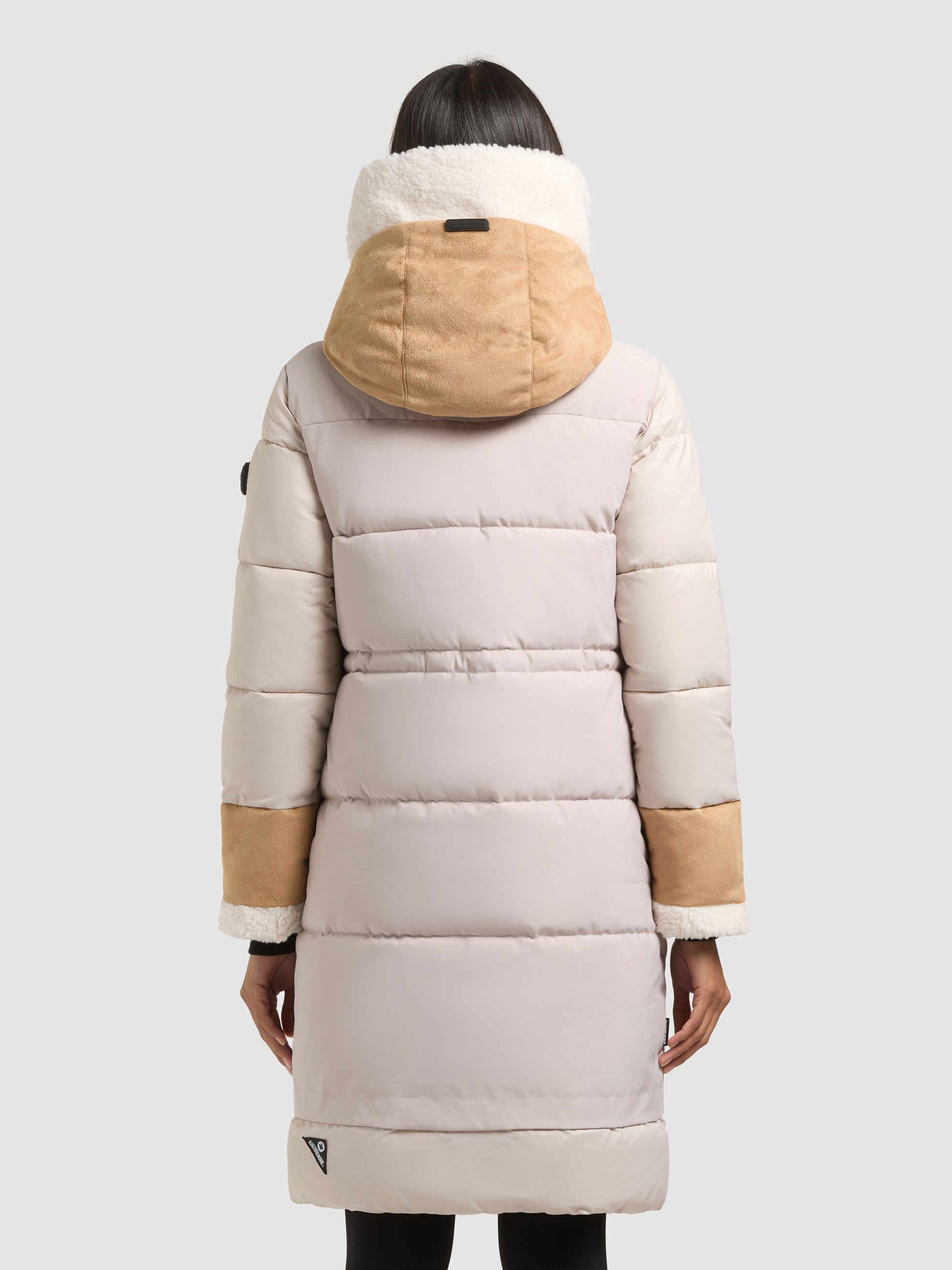 khujo Manteau matelassé »DAYANA« glatte Steppqualität mit Teddyfell und Wildlederimitat Details