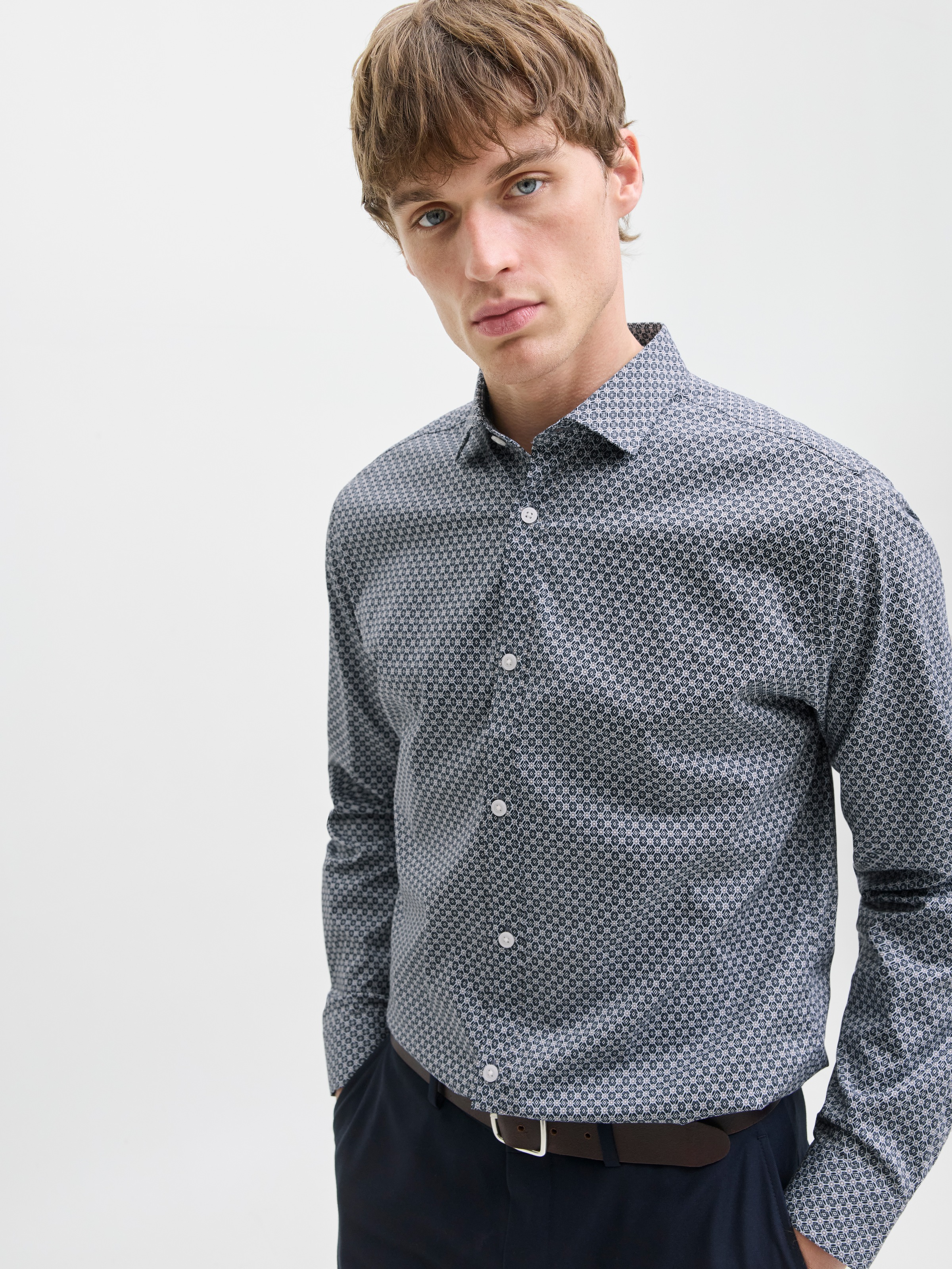 Jack & Jones Langarmhemd »JPRBLABLACKPOOL STRETCH AOP LS SHIRT SN«