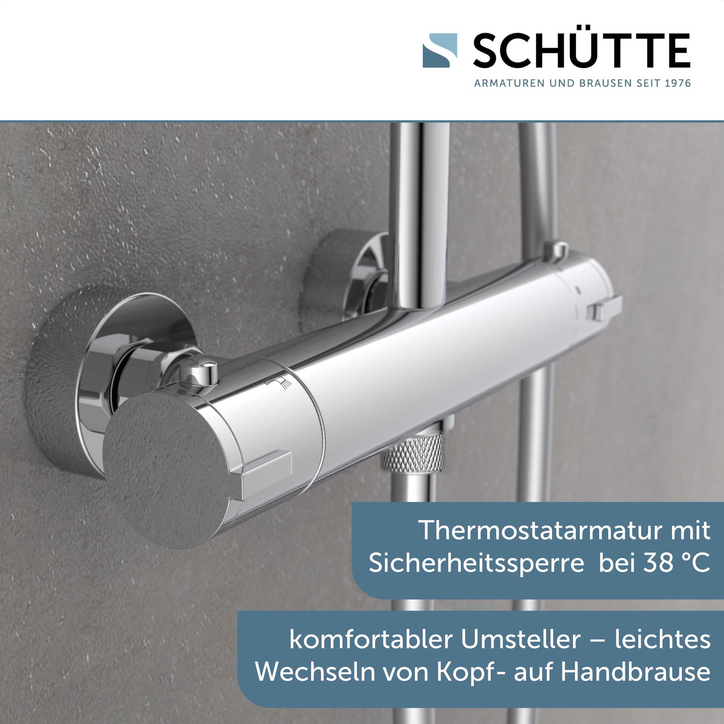 Schütte Colonne de douche »MADURA FRESH« incl. joint d'économie d'eau, verrou de sécurité, anti-calcaire, réglable en hauteur