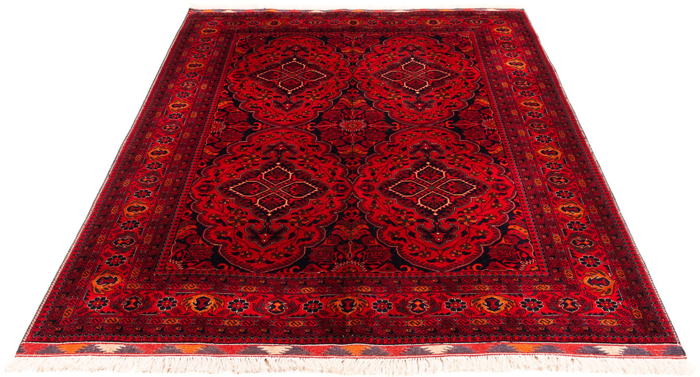 Image of morgenland Orientteppich »Afghan - 204 x 152 cm - rot«, rechteckig, 7 mm Höhe, Wohnzimmer, Handgeknüpft, Einzelstück mit Zertifikat bei Ackermann Versand Schweiz
