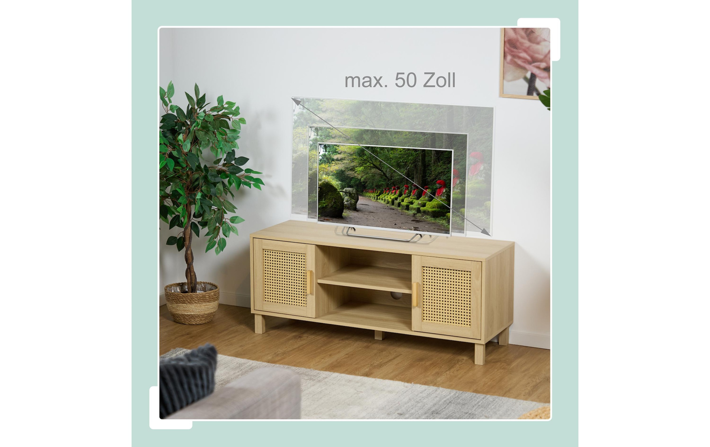 relaxdays TV-Board »115 x 40 cm Hellbraun«