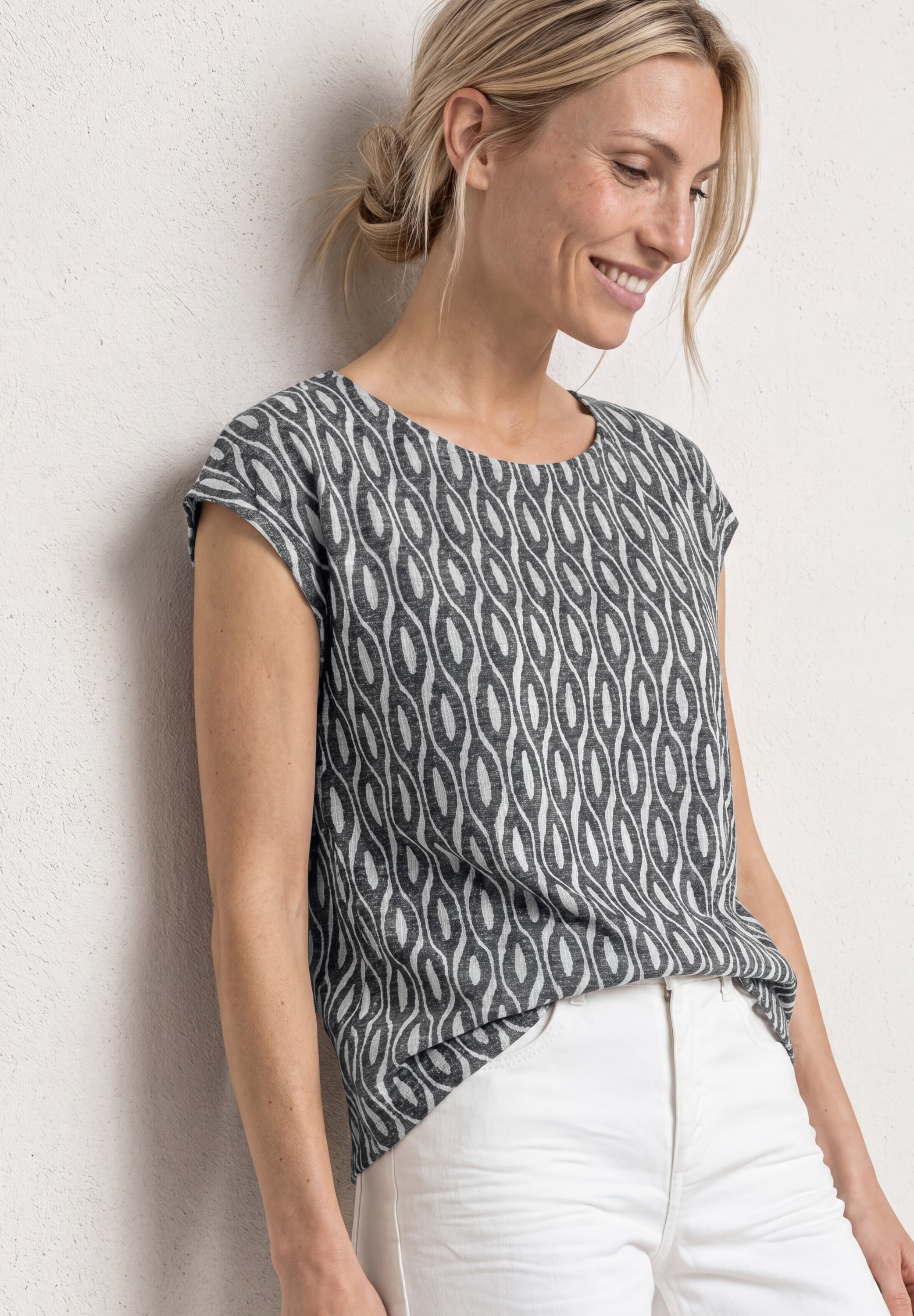 Image of STREET ONE Shirttop Sommershirt im Ausbrenner-Look/mit Allover-Print