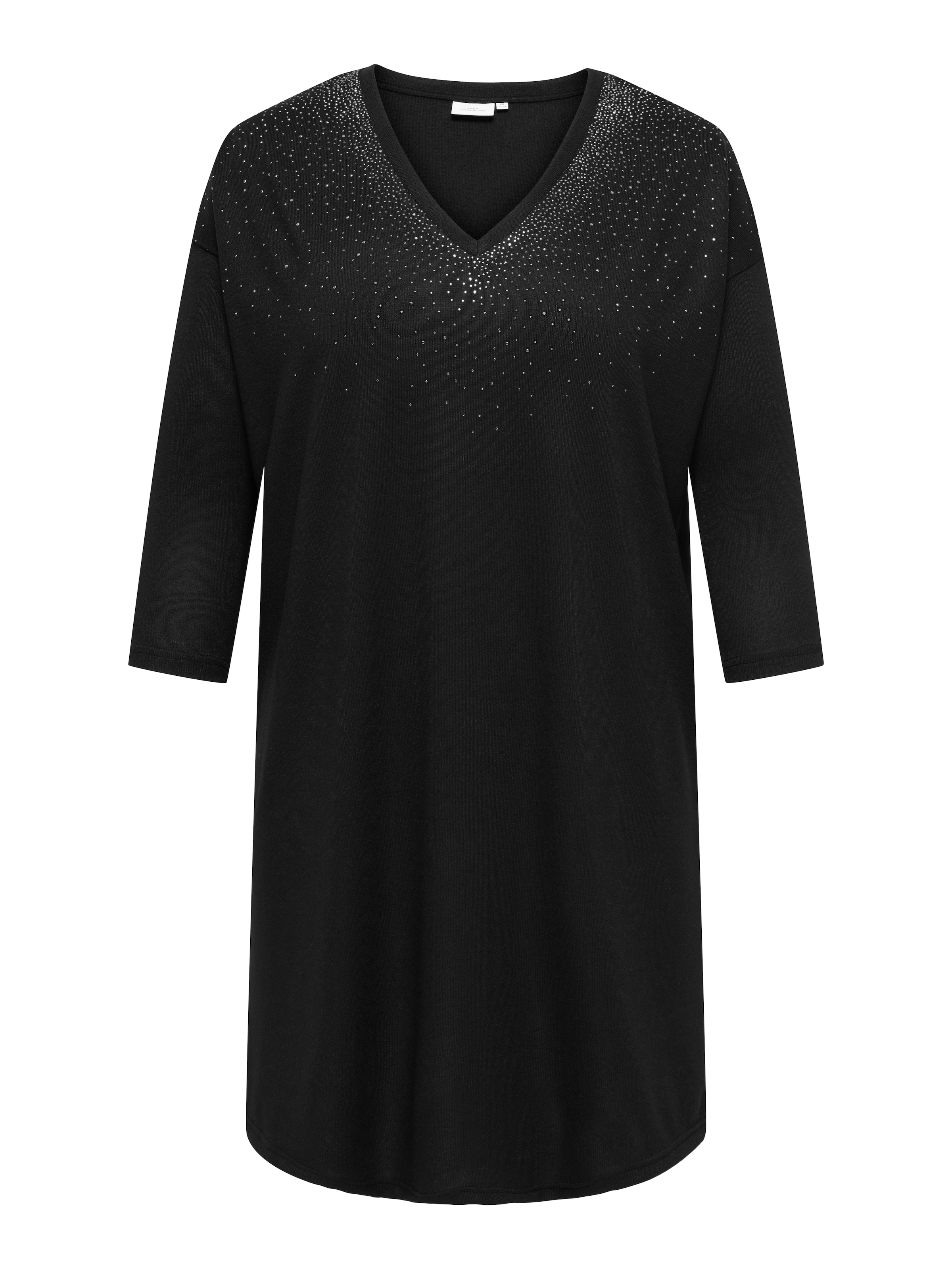 Image of ONLY CARMAKOMA Jerseykleid "CARALBA 3/4 SL V-NECK ABK DRESS JRS" Sommerkleid