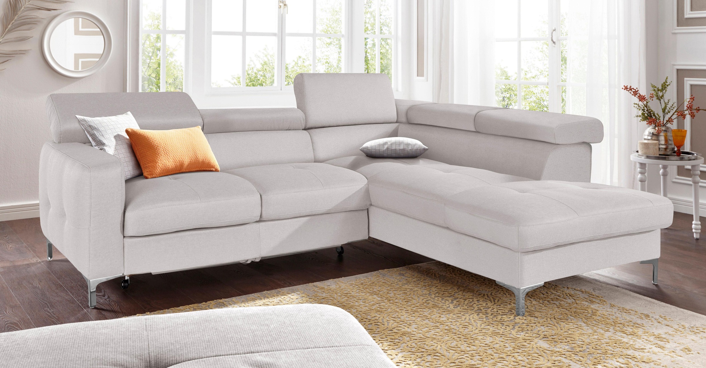 COTTA Ecksofa »Sammy L-Form«, mit Kopfteilverstellung, wahlweise mit Bettfunktion & Bettkasten