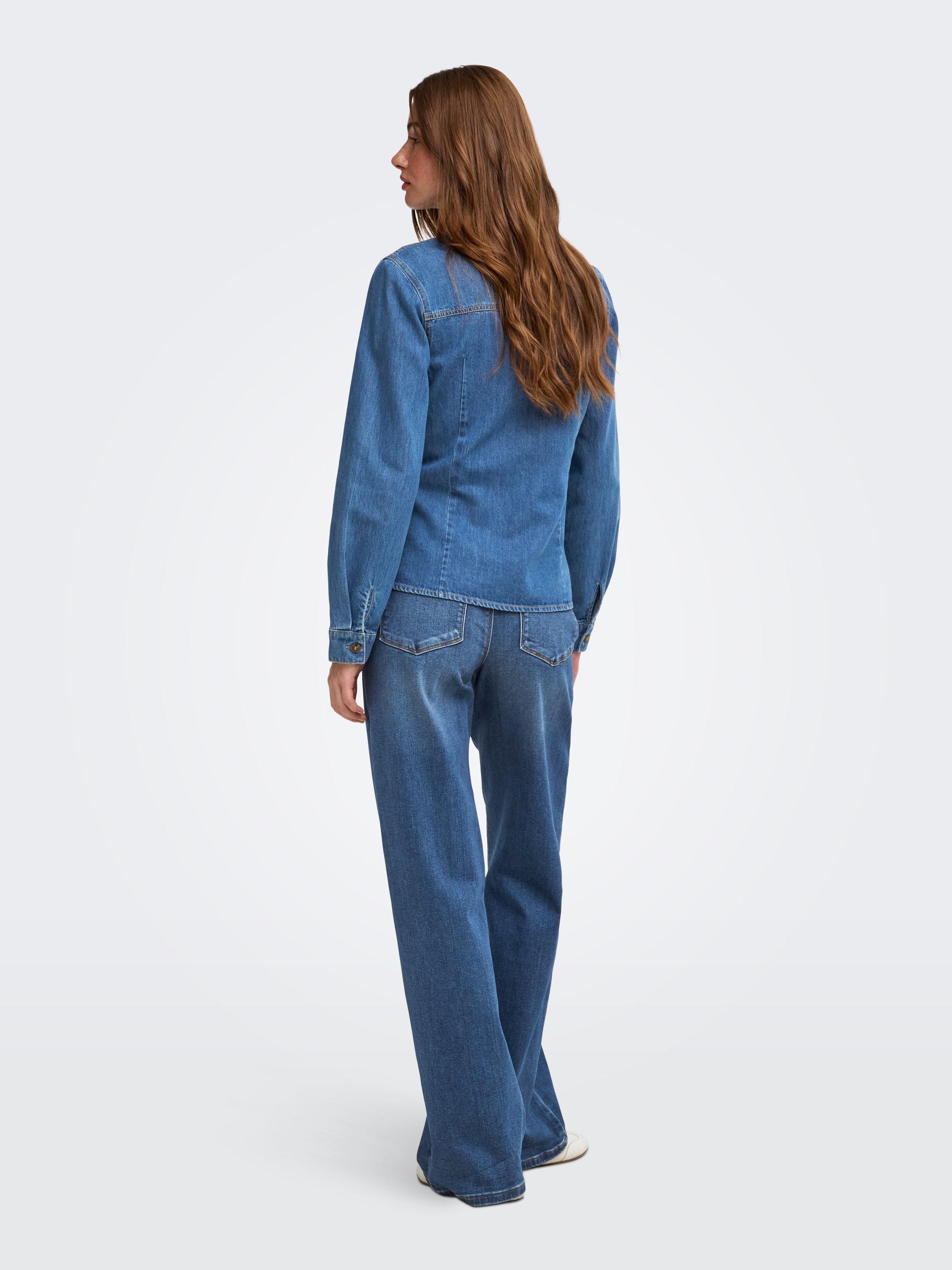 ONLY Blouse en jean »ONLUNA FITTED SHIRT DNM« coton, denim