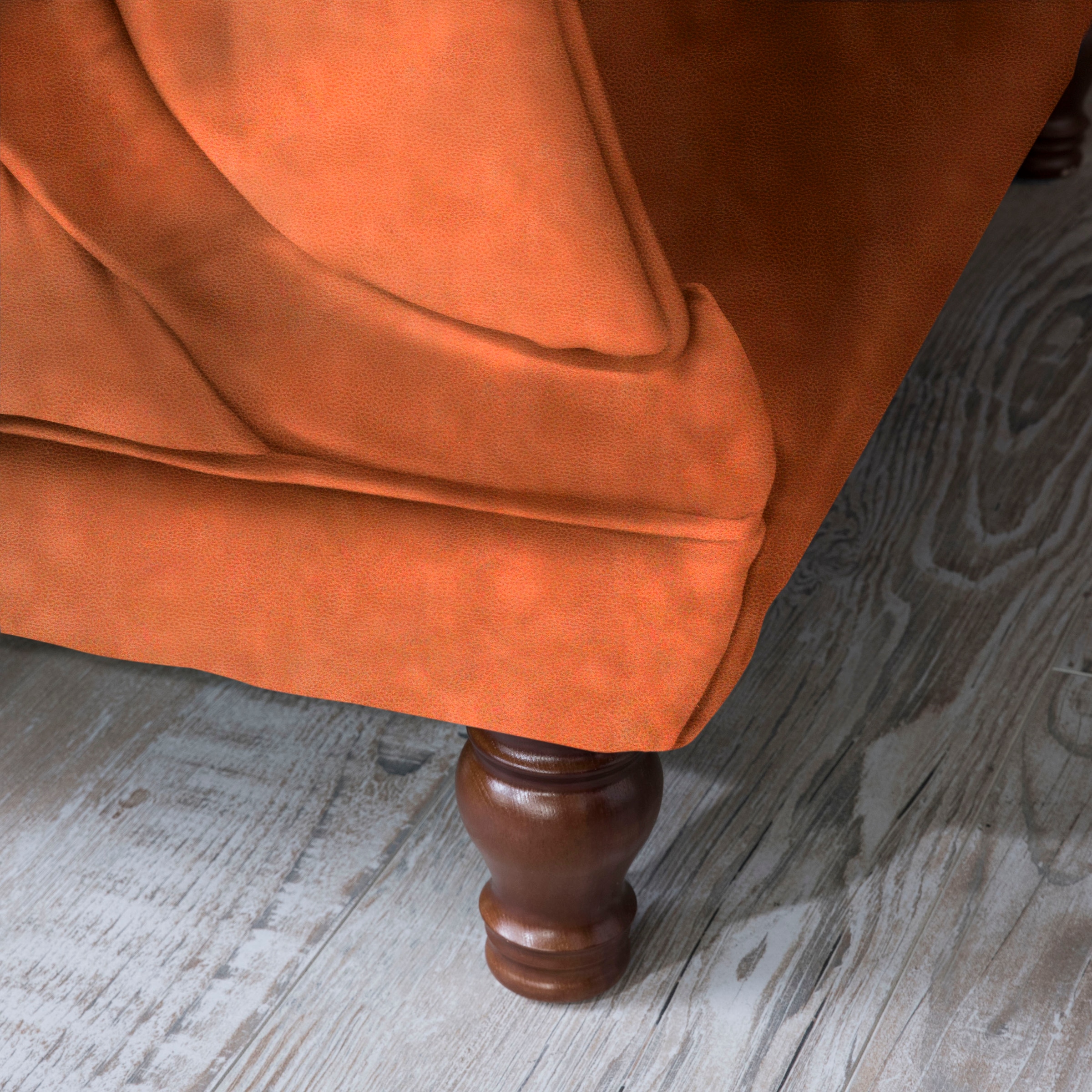 Max Winzer® Chesterfield-Sofa »Isabelle«, Knopfheftung & gedrechselten Füssen in Buche Nussbaum, Breite 200 cm