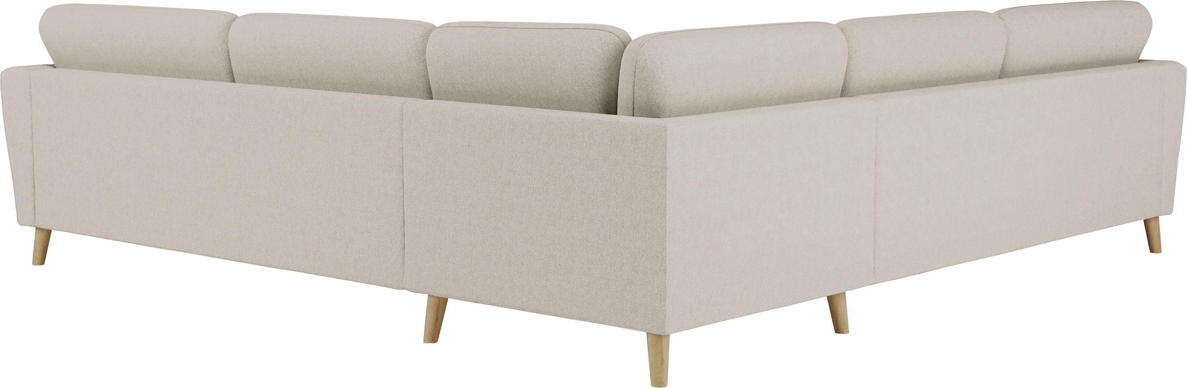 Home affaire Ecksofa »MARSEILLE 278/278 cm, L-Form, Webstoff, Flachgewebe, Filzoptik«, gleichschenklig, Massivholzbeine, Landhausstil, Wellenunterfederung