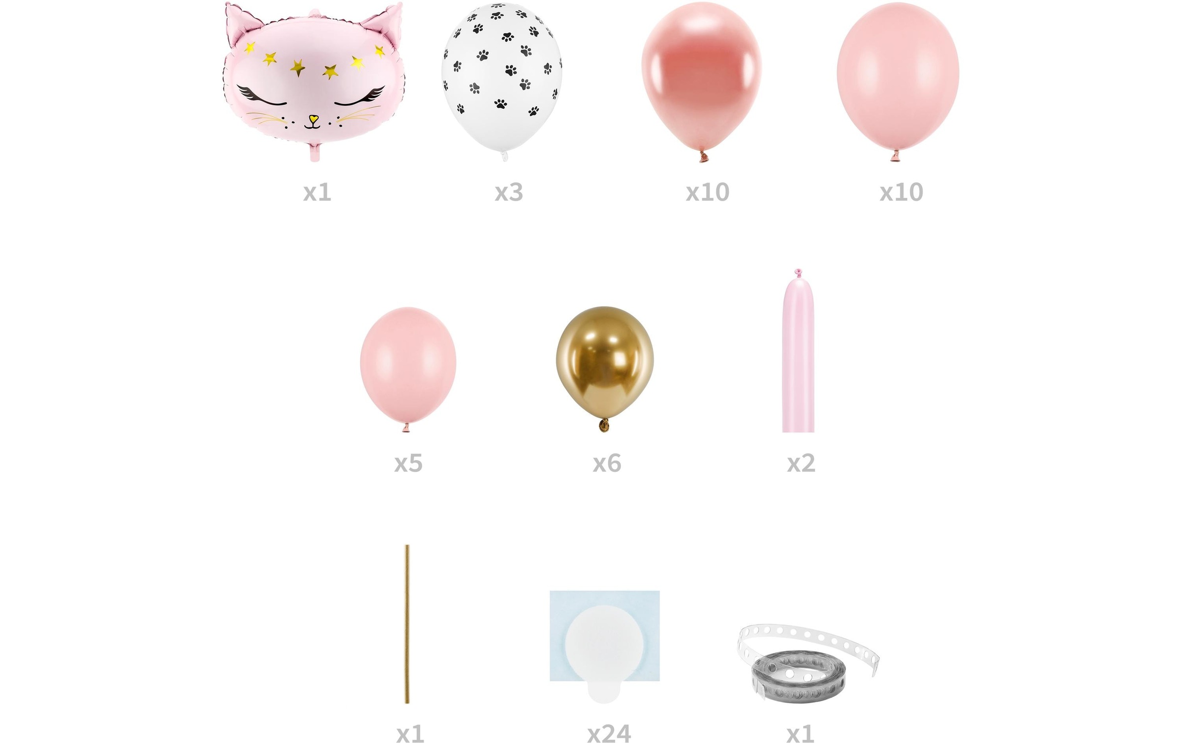 partydeco Aufblasbares Partyzubehör »Luftballon Kätzchen Pink«