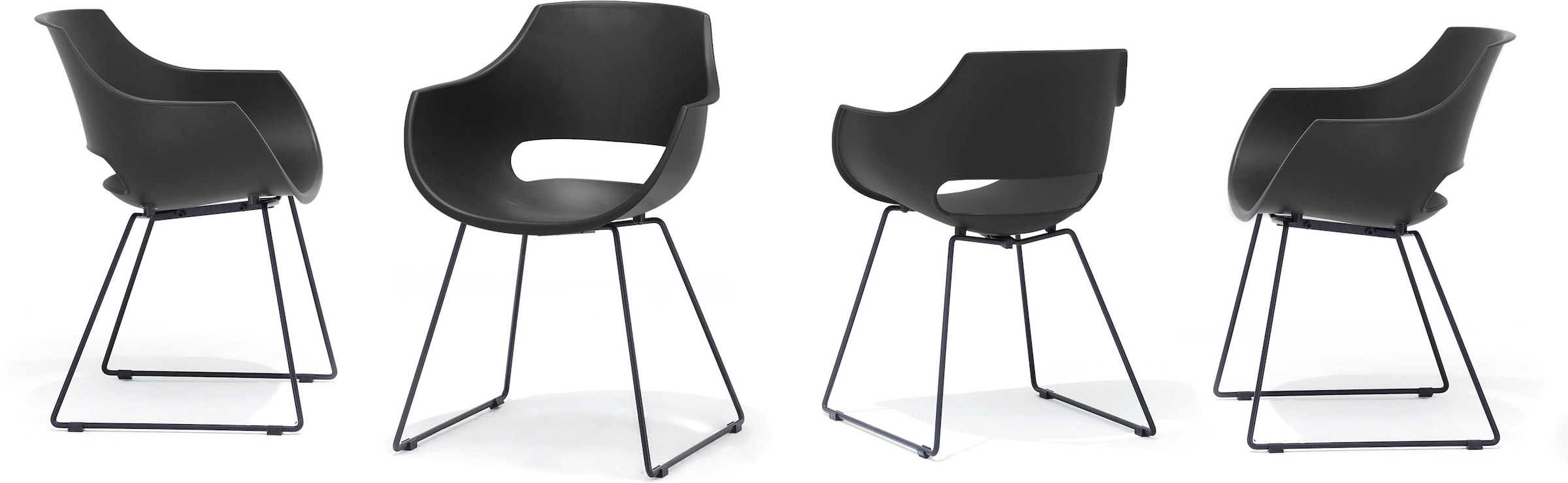 MCA furniture Chaise à coque »Rockville« (Ensemble) 4 cuis4er-Set, Kufe, Kunststoff, Belastbarkeit 120 kg, Sitzhöhe ca. 46 cm