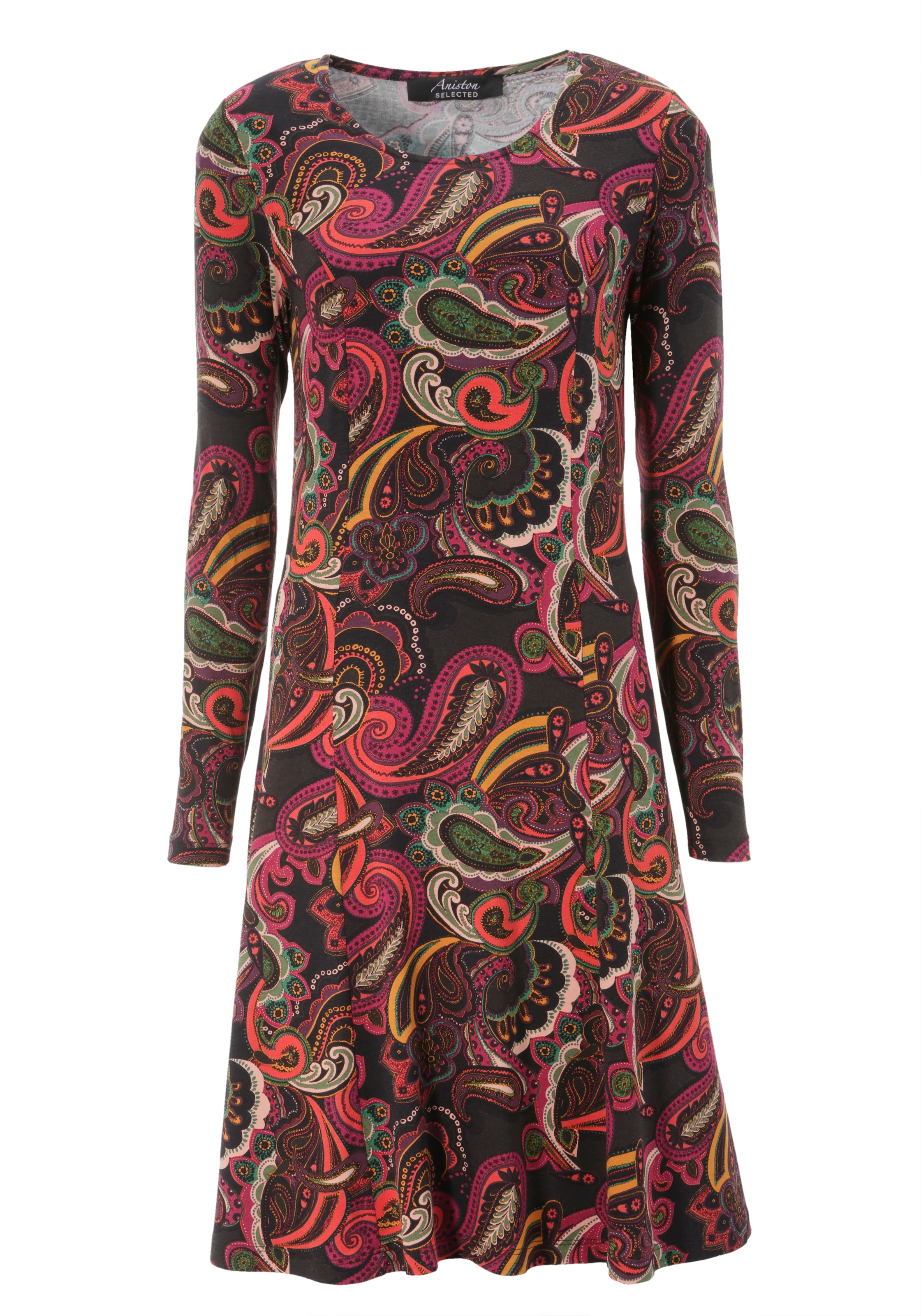 Aniston SELECTED Jerseykleid, Paisley-Druck in satten Farben