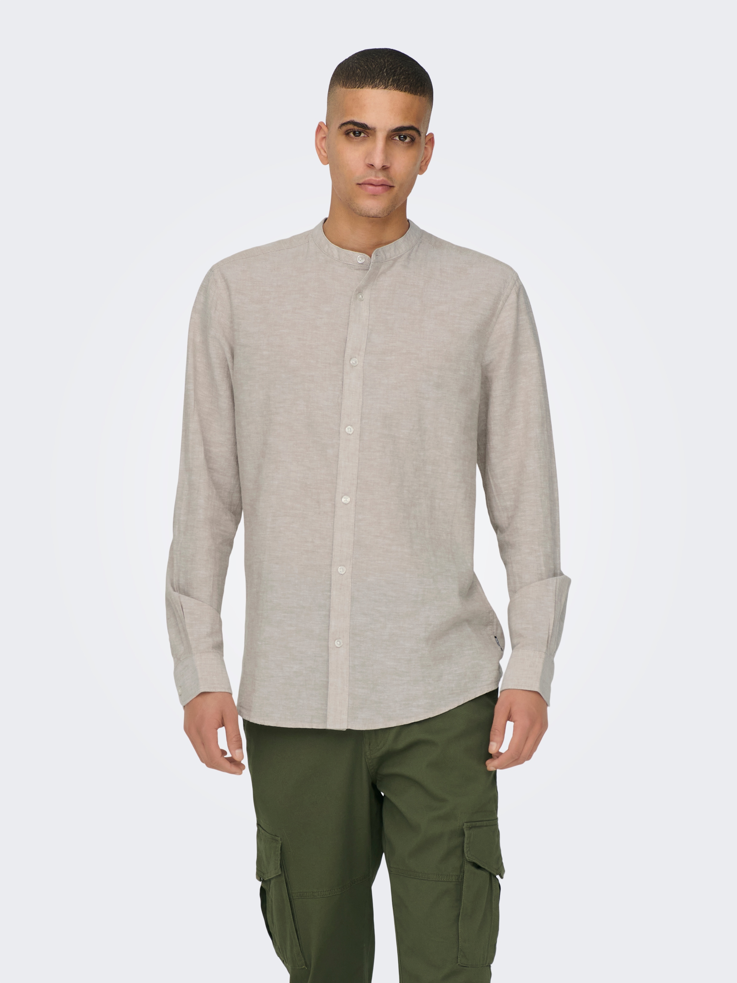 ONLY & SONS Chemise à manches longues »ONSCAIDEN LS SOLID LINEN MAO SHIRT NOOS«