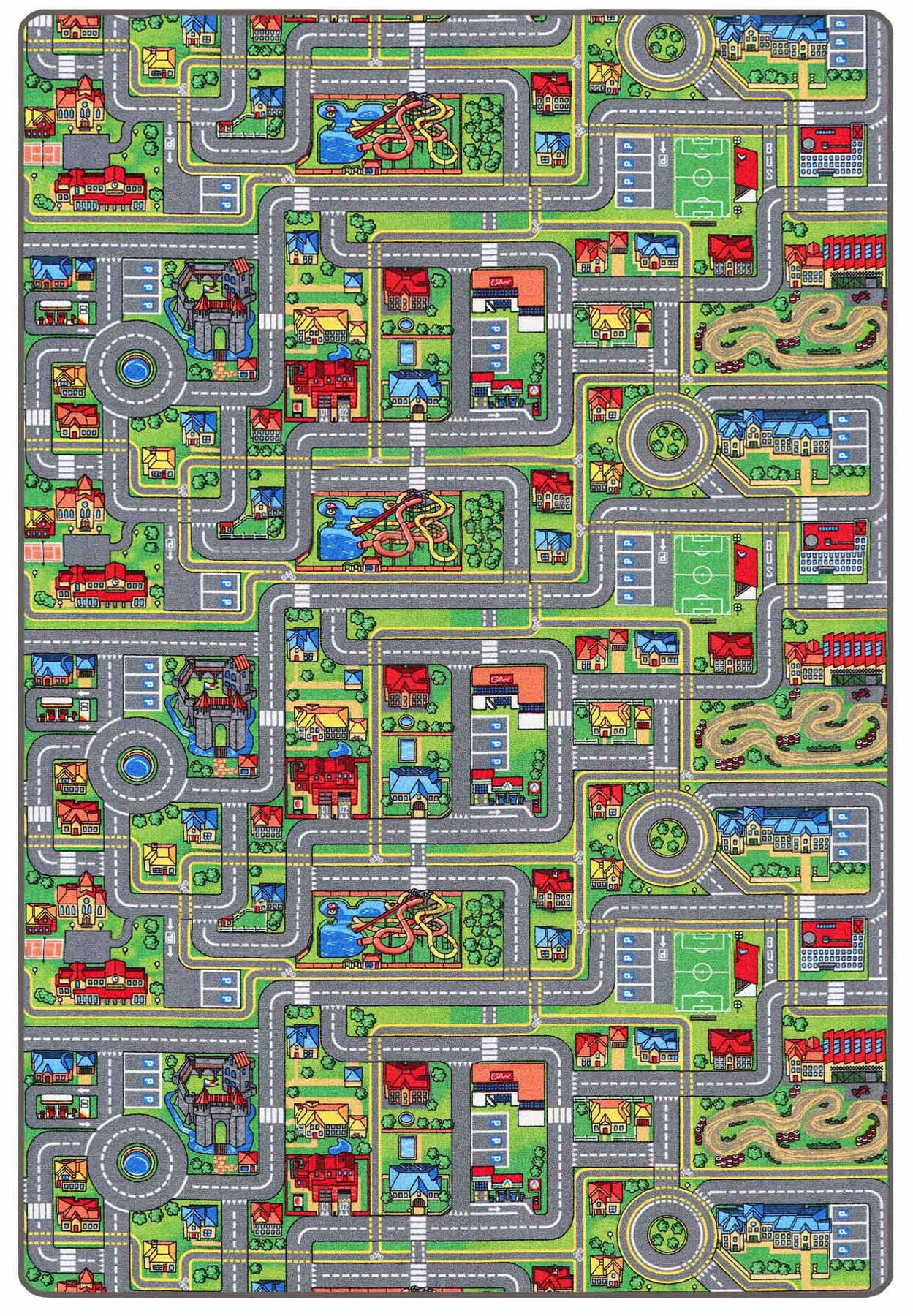 Image of Primaflor-Ideen in Textil Kinderteppich "Spielteppich STREETS, Made in Belgium" rechteckig 5 mm Höhe Strassen-Teppich, Strassenbreite ca. 9 cm, Kinderzimmer