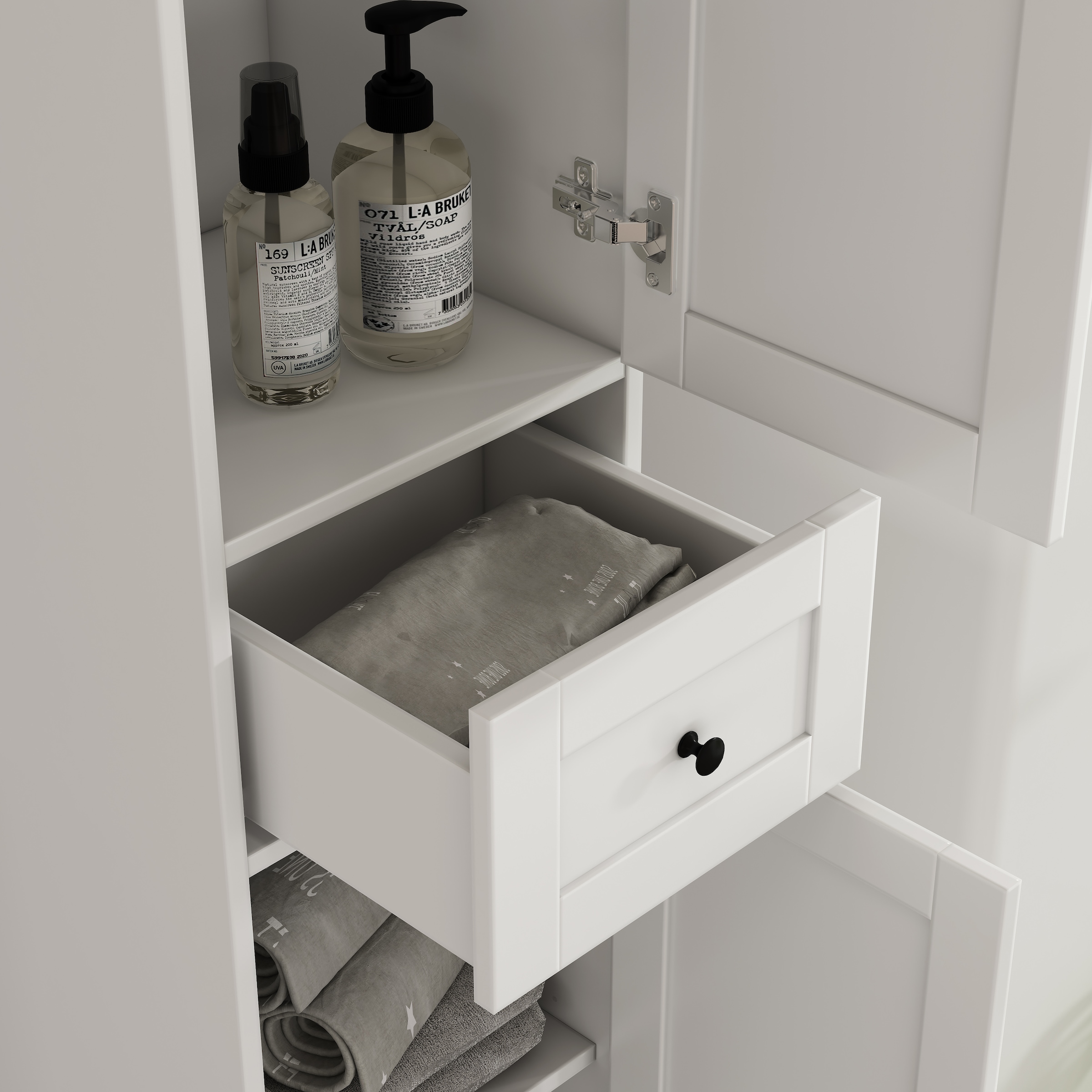 welltime Armoire haute »AMSTERDAM« Badschrank Breite 35cm, 2 Türen und 1 Auszug