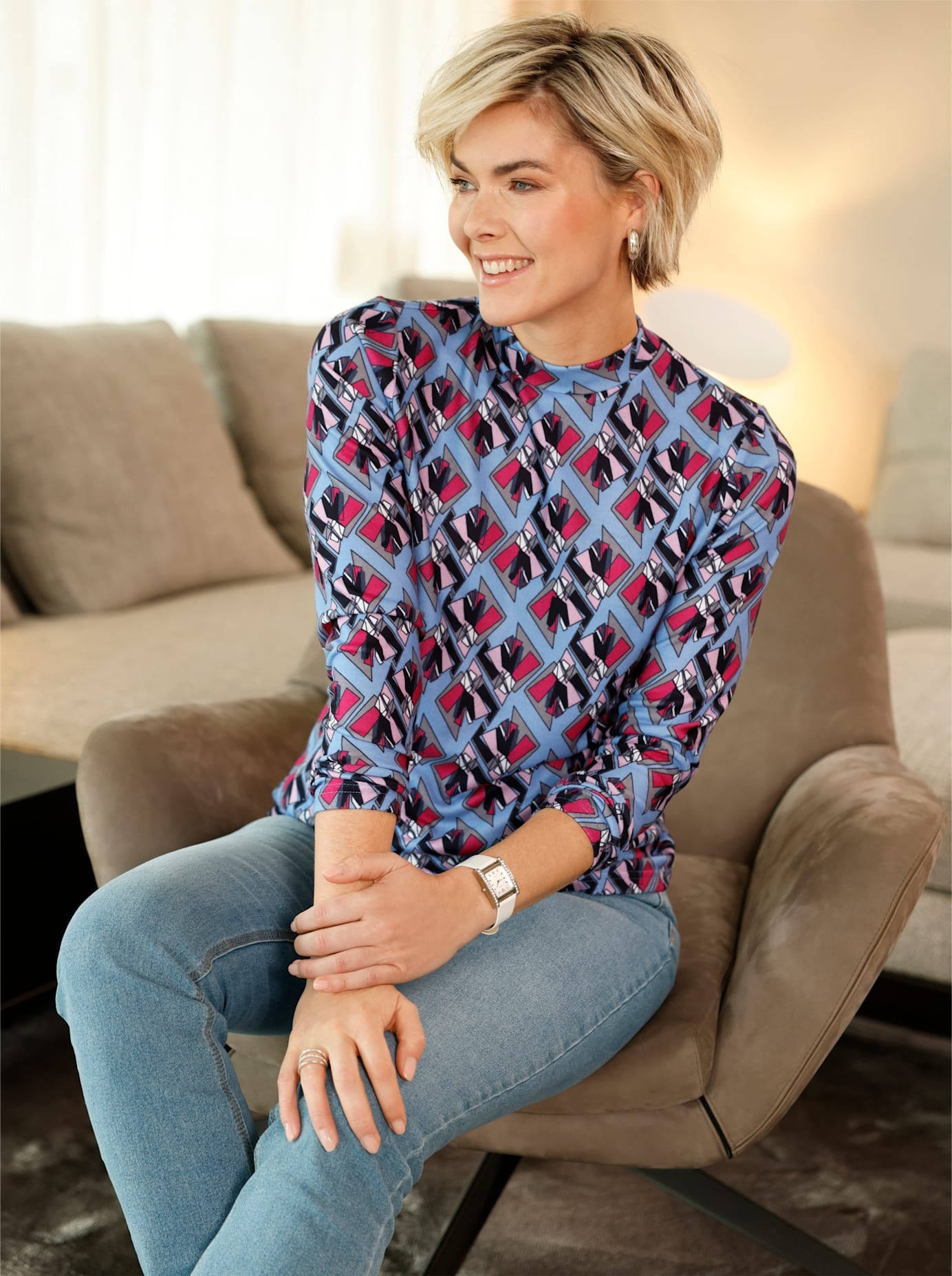 Image of Classic Basics Stehkragenshirt "Winter-Shirt" 1