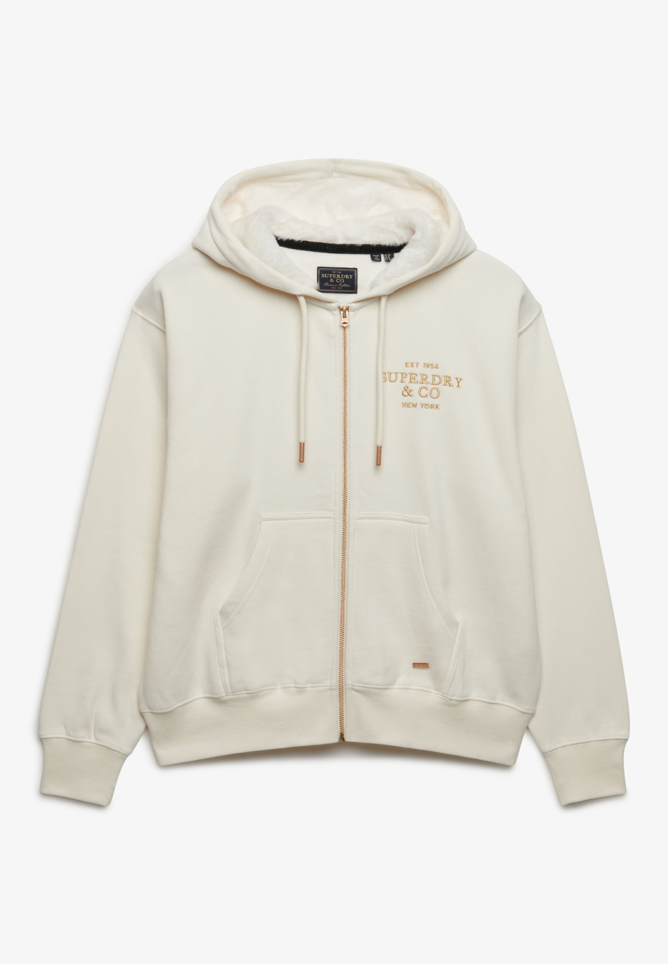 Superdry Sweat à capuche »LUXE FUR LINED ZIPHOOD« Baumwollmischung, relaxed fit