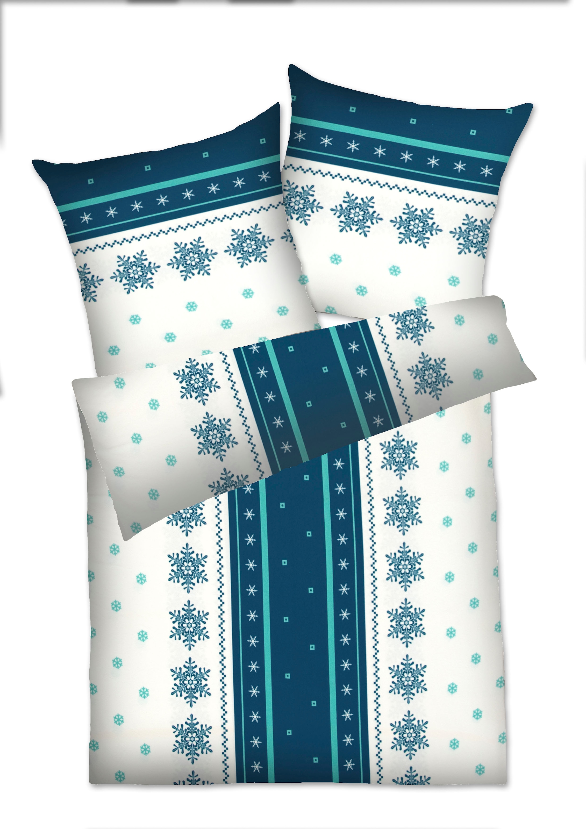 Image of Dyckhoff Bettwäsche "Schneeflocke" 2 Stk. aus Weichfrottier