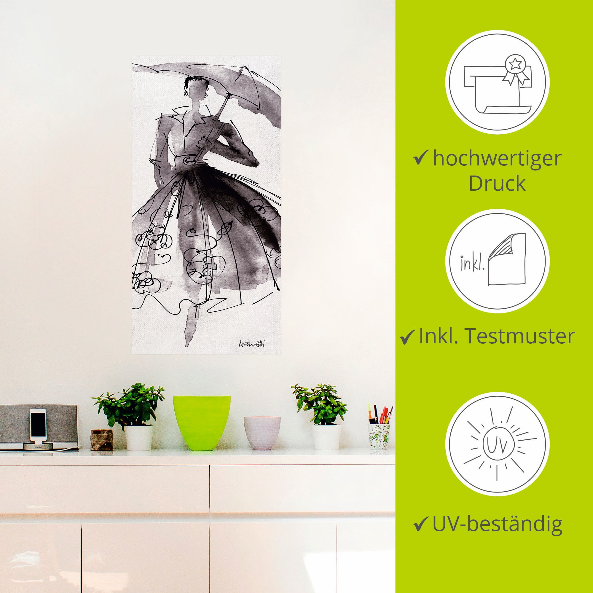 Artland Wandbild »Mode Skizzenbuch VI«, Mode, (1 St.), als Leinwandbild, Poster, Wandaufkleber in verschied. Grössen