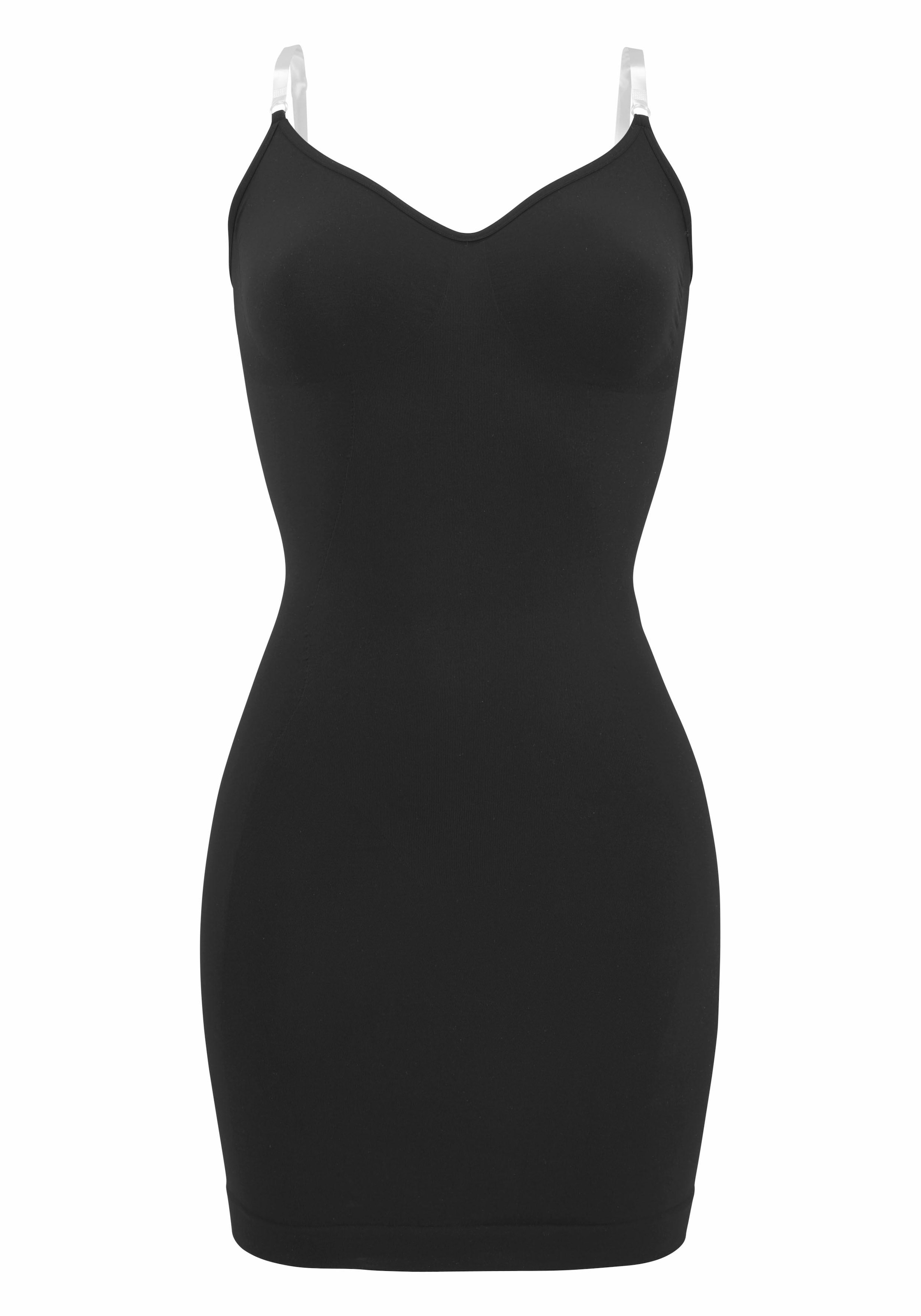 LASCANA Shaping-Kleid, SEAMLESS mit transparenten Trägern, Shape wear, Basic