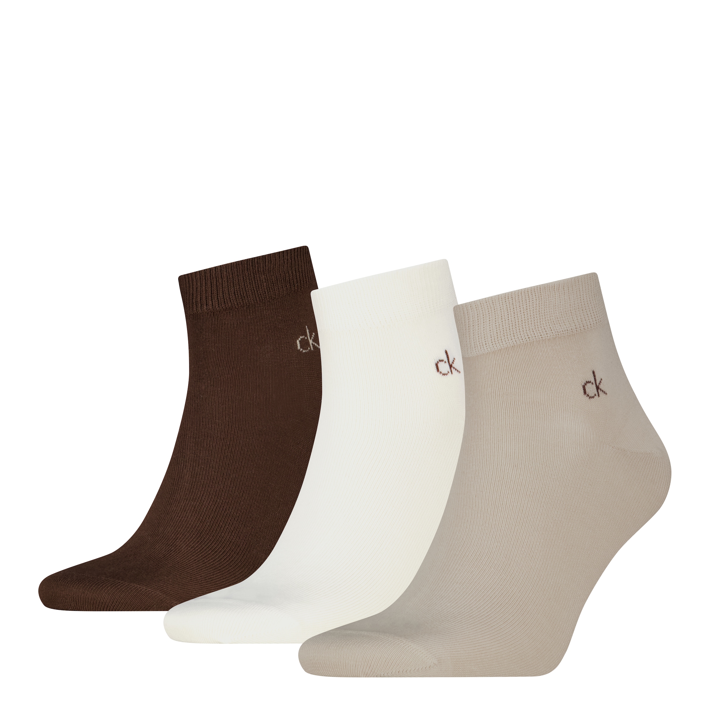 Calvin Klein Chaussettes courtes »CK MEN QUARTER« 3 Paar,  Rippenbündchen, Cotton-Mix, elastisch