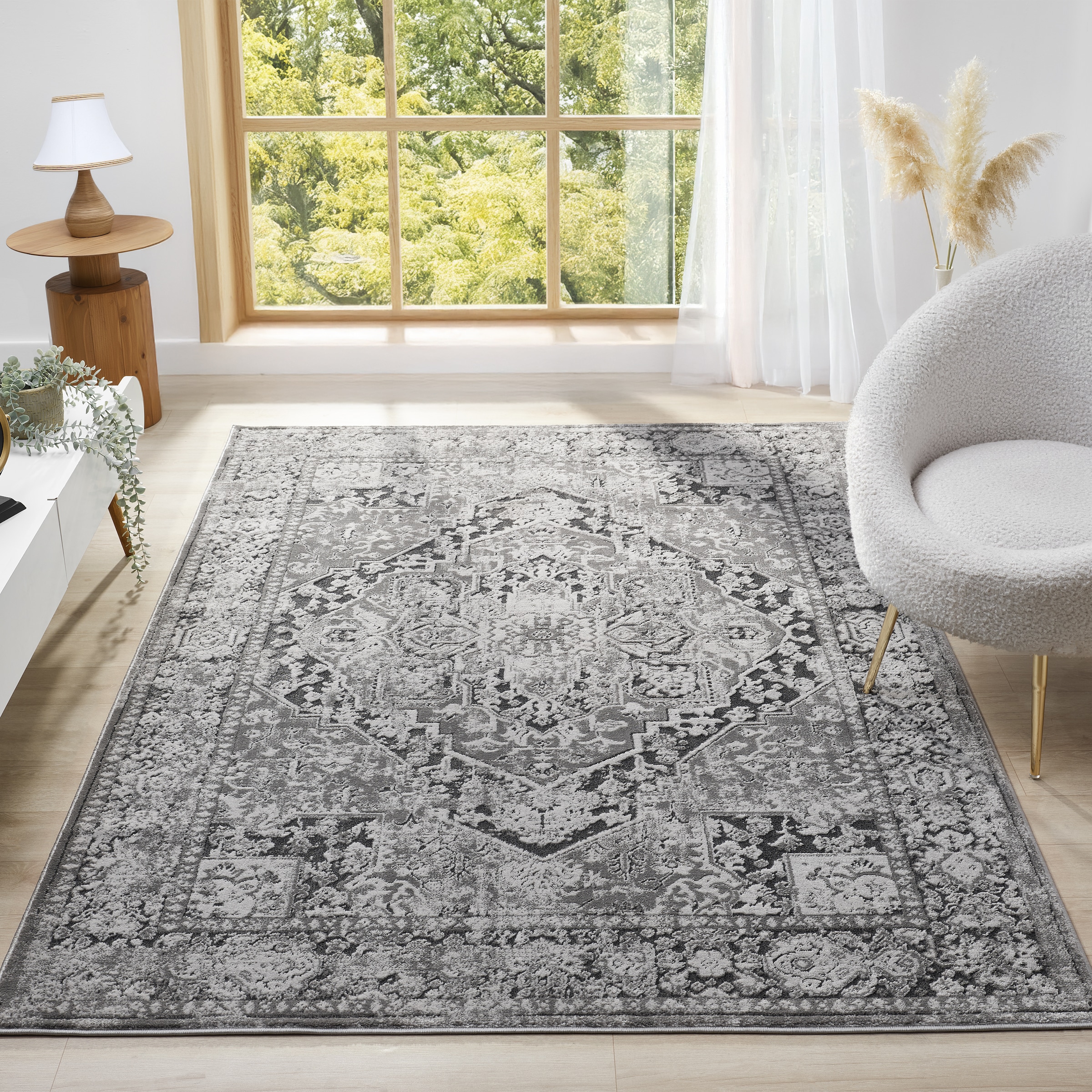 my home Tapis »Kylan, Hoch-Tief-Struktur, dezenter Glanz« Rectangulaire 9 mm Höhe Schrumpf-Garn-Effekt, im Vintage-Look, dichte Qualität, Wohnzimmer