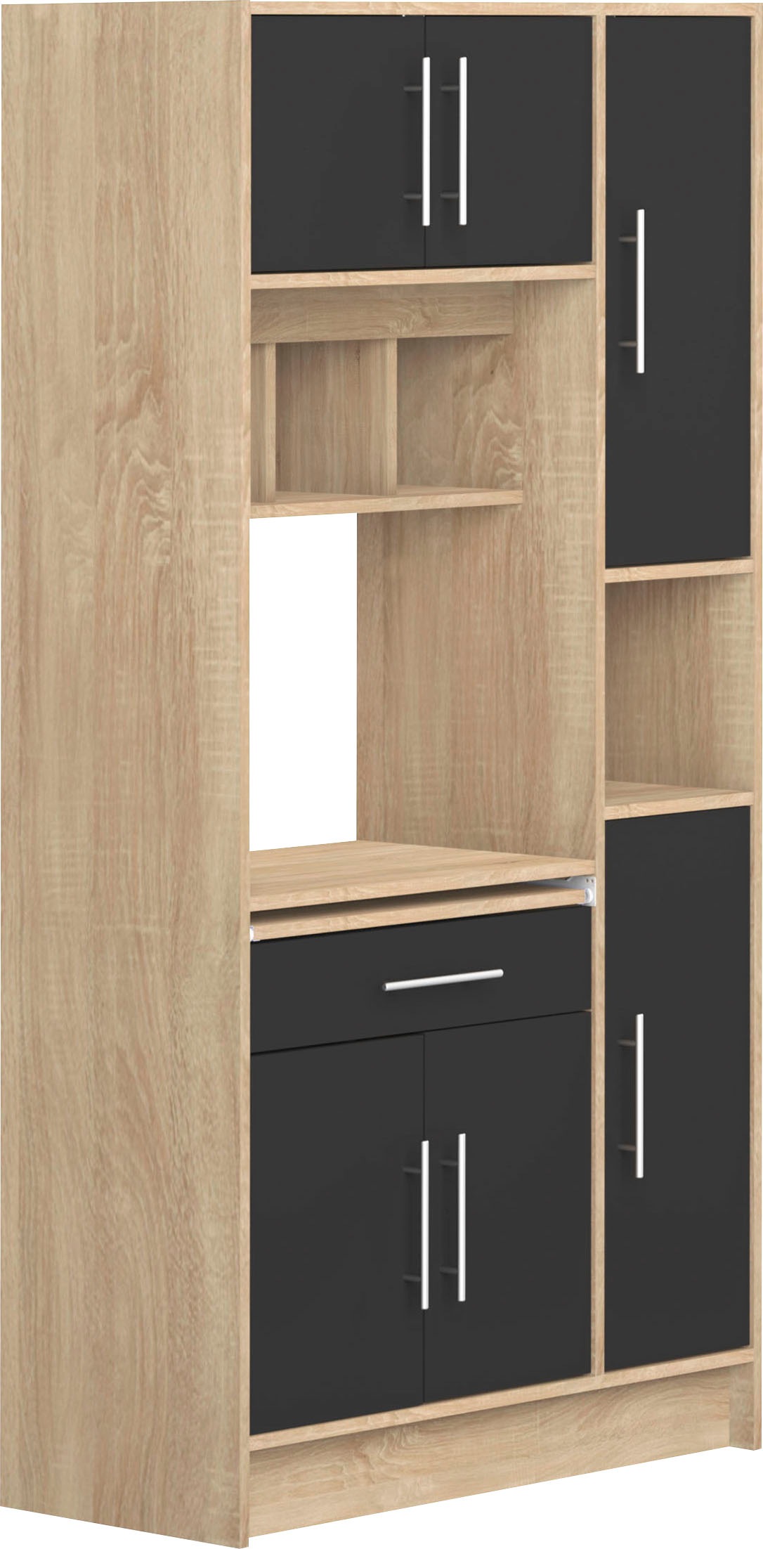 Image of TemaHome Küchenbuffet »Louise«, ausziehbarer Schrank, mit Fach für eine Mikrowelle und vielen Fächern, Höhe 180 cm bei Ackermann Versand Schweiz