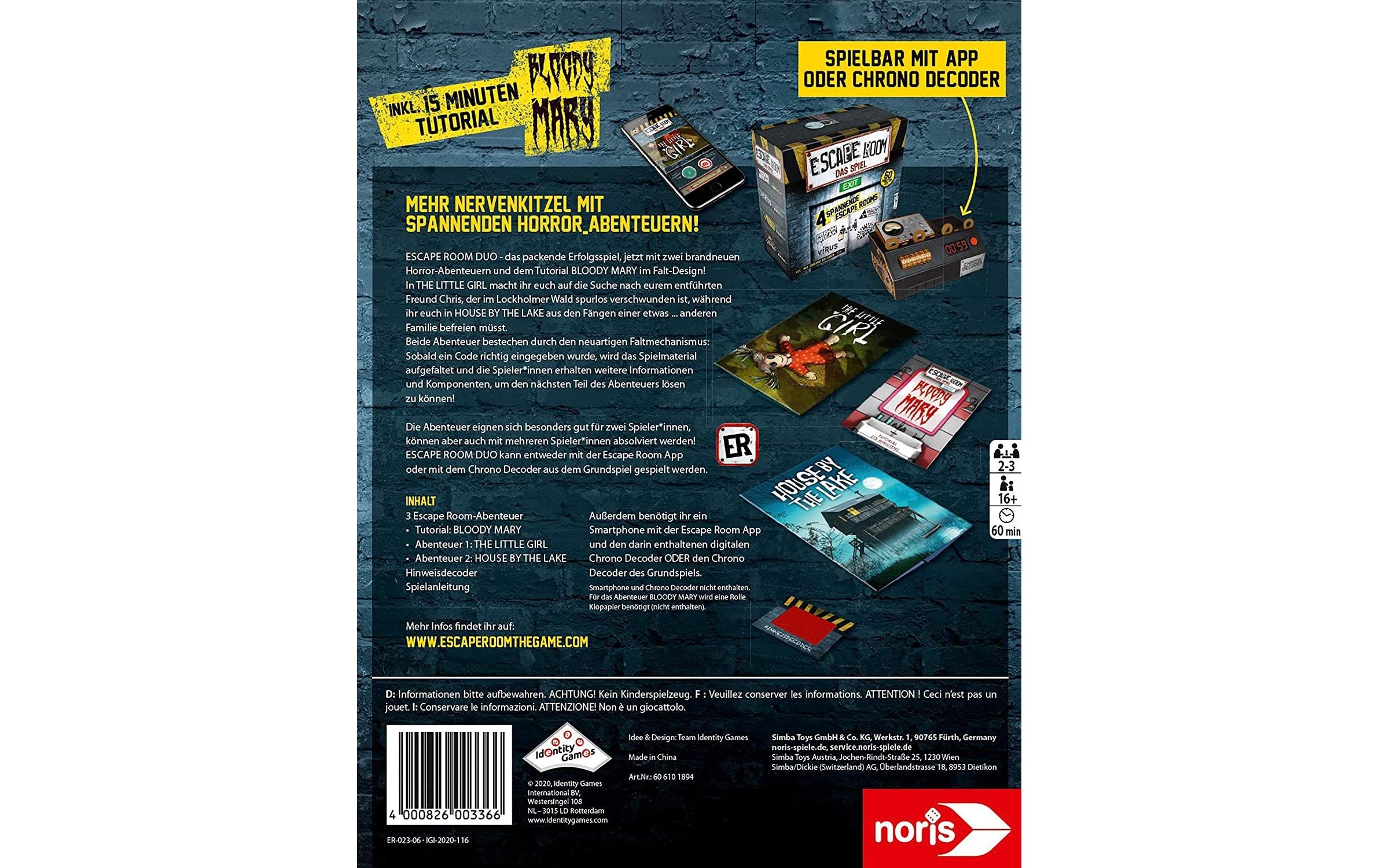 Noris Spiel »Escape Room Duo«
