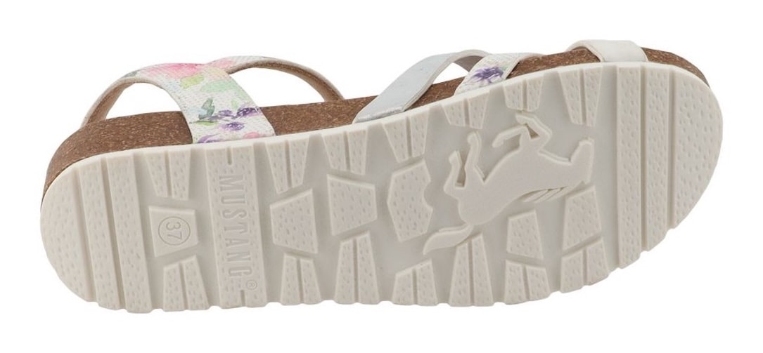 Mustang Shoes Sandales »Magnolia«  sandale à brides, chaussure d'été avec imprimé tendance