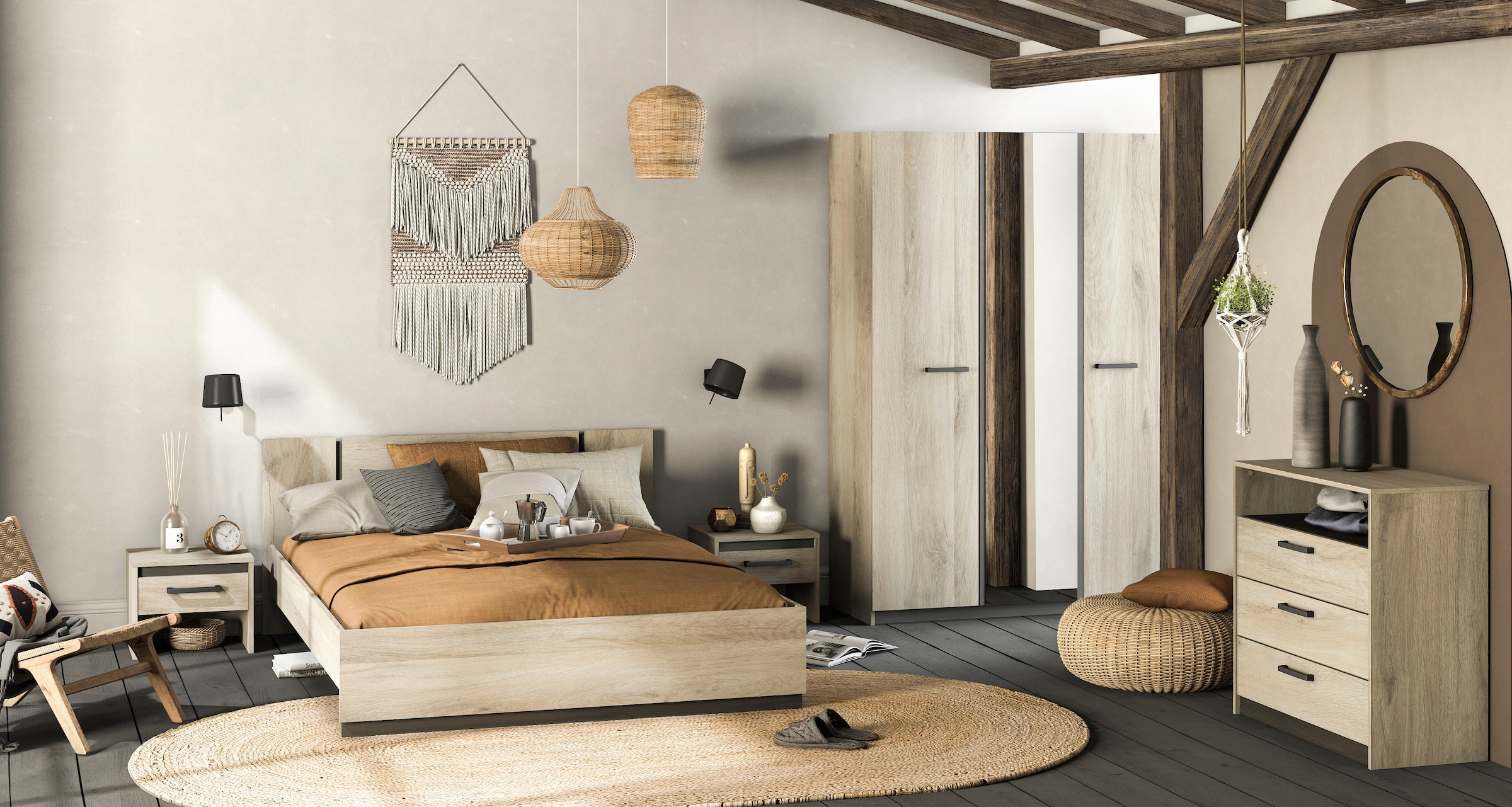 Demeyere GROUP Commode combinée »Watson« commode à roulettes 3 tiroirs 1 niche