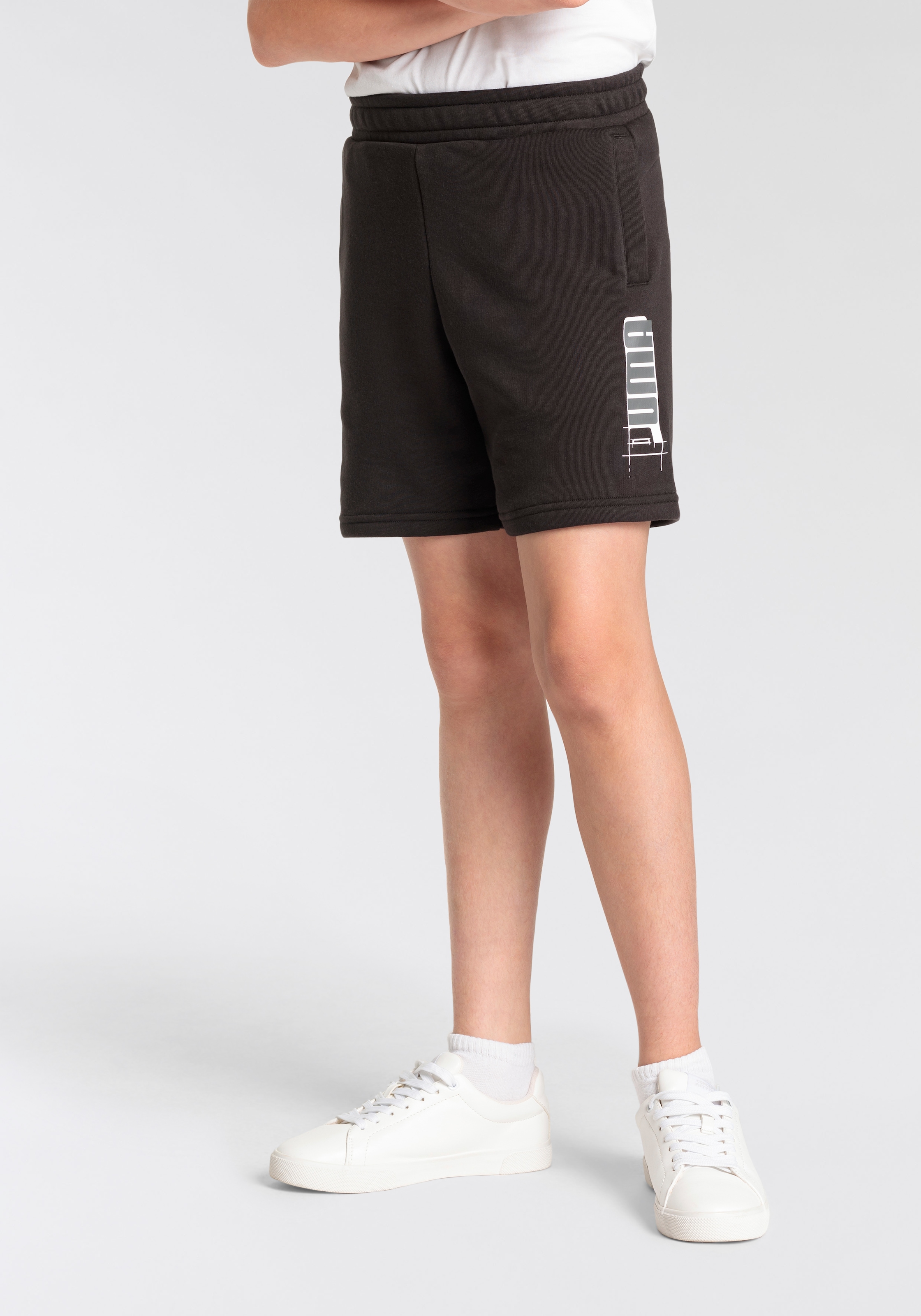 Image of PUMA Shorts "ESS+ LOGO LAB SHORTS TR B" für Jugendliche, aus Baumwollmischung, mit Eingrifftaschen
