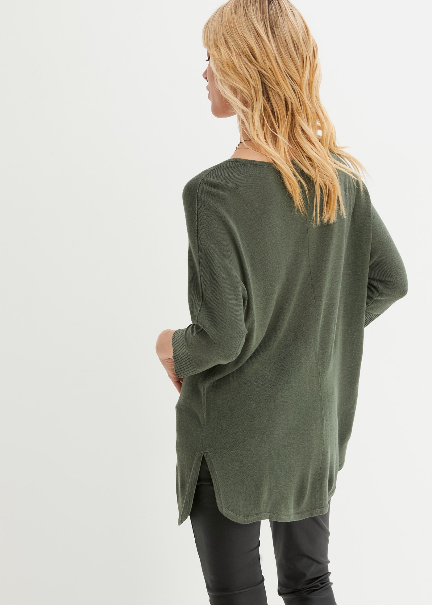 bonprix Pull en tricot »Feinstrickpullover mit 3/4 Arm« aus Polyacryl und Viskose, mit Rundhalsausschnitt, mit 3/4-Ärmeln
