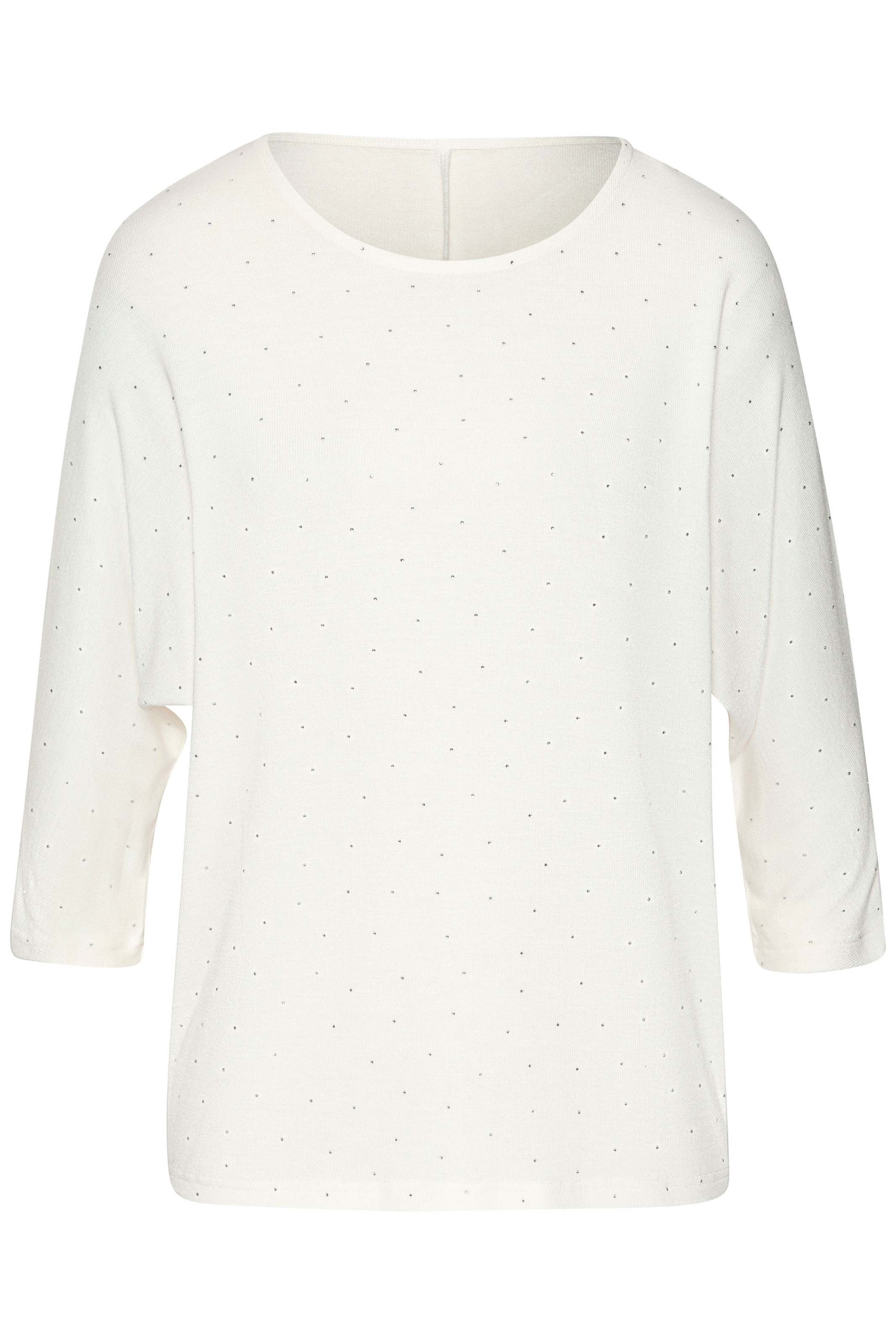 LASCANA Rundhalsshirt »mit funkelnden Strass-Steinen«, aus weichem Viskose-Strick