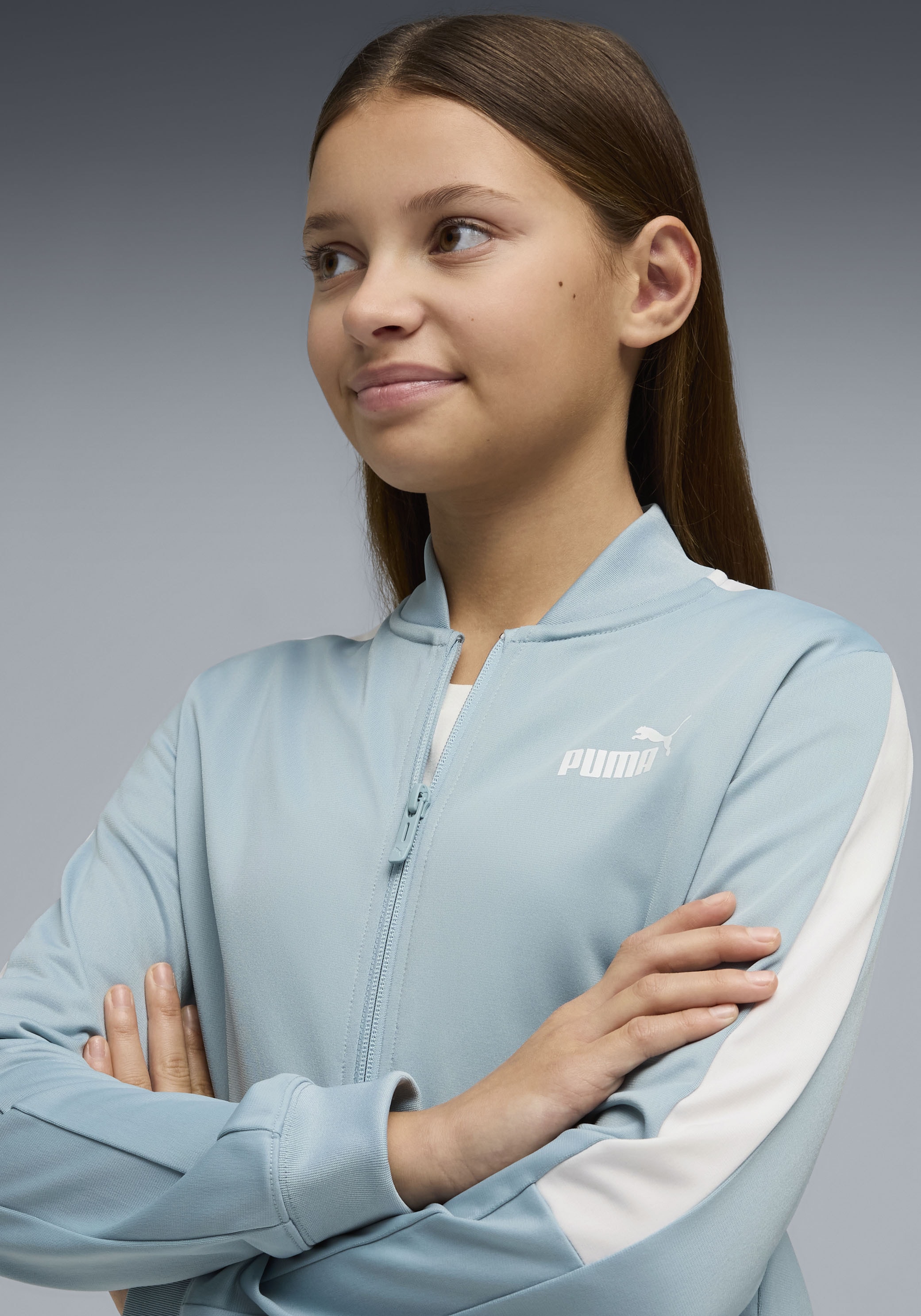PUMA Trainingsanzug »POLY BASEBALL SUIT G« 2 tlg. zweiteiliges Set, mit Stehkragen, mit elastischem Bund, Regular Fit