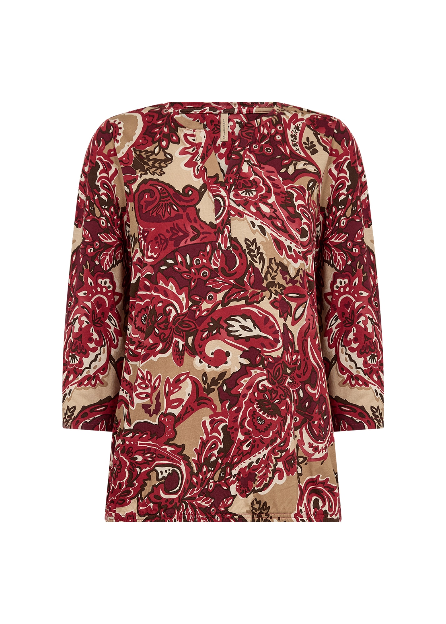 Image of soyaconcept Shirtbluse "SC-FELICITY AOP 517" aus Baumwolle und Viskose, normale Passform, mit 3/4-Ärmeln