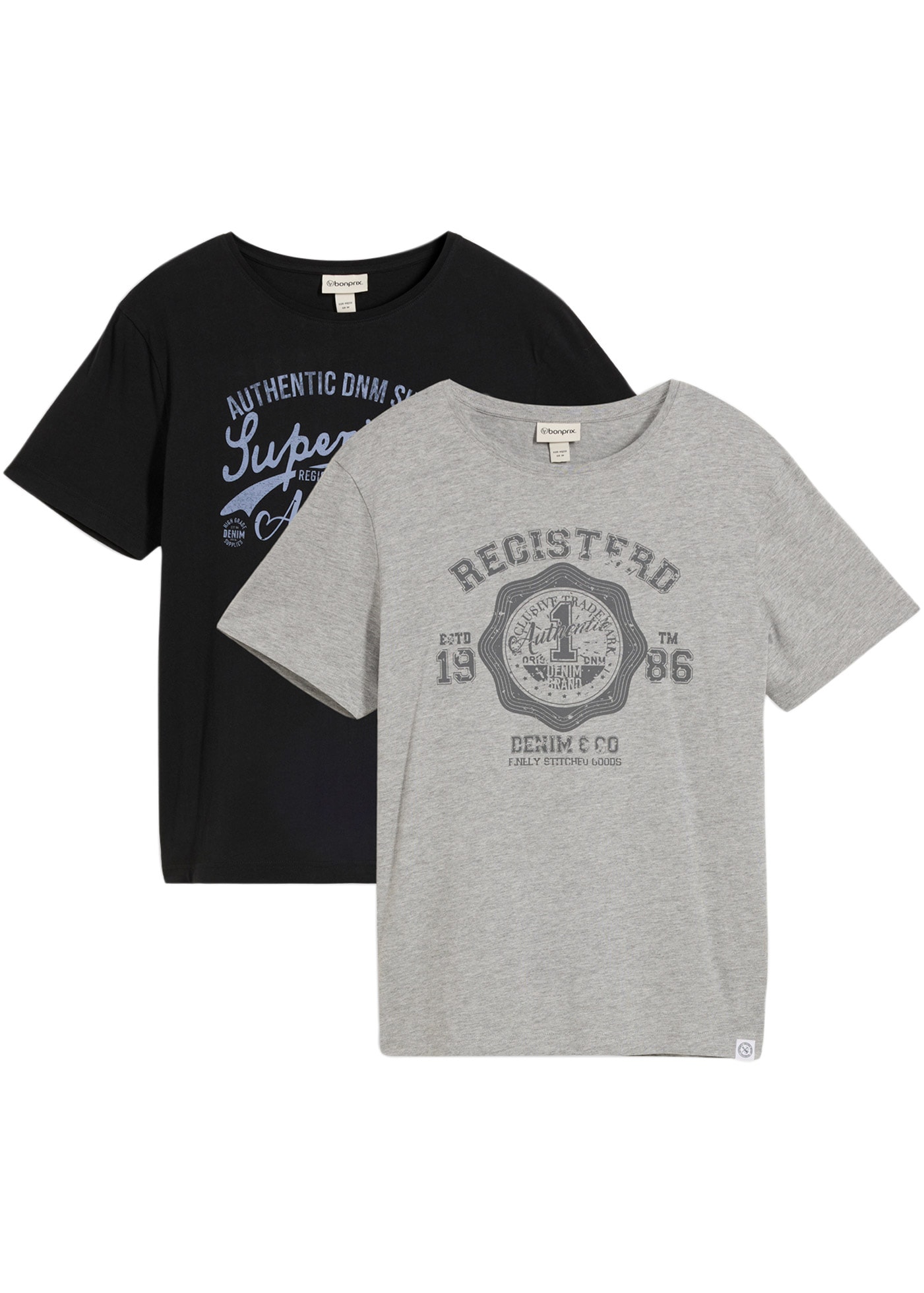 Image of bonprix T-Shirt Packung, 2 regular fit, Kurzarm, coole Frontprints