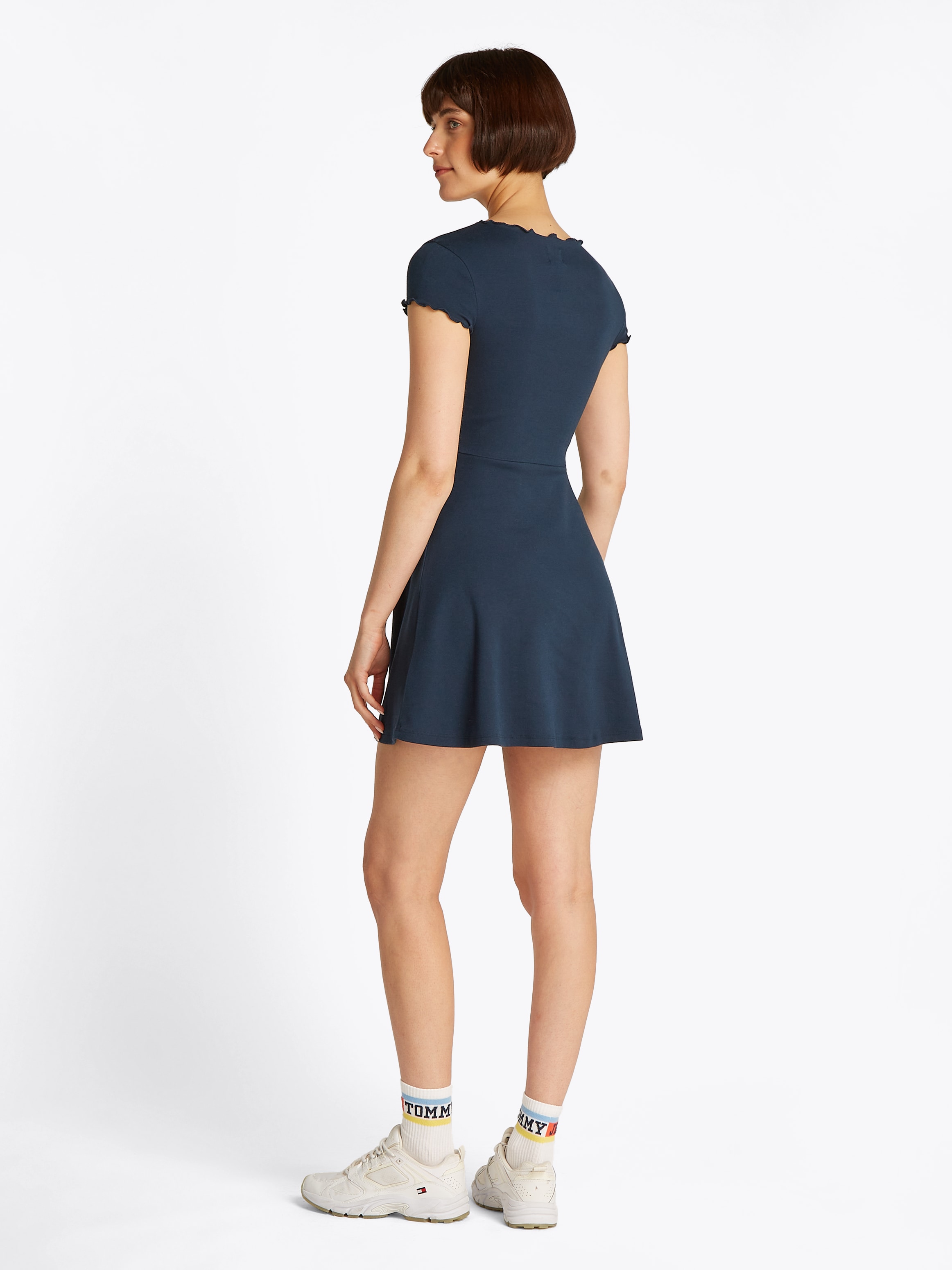 Tommy Jeans Curve Skaterkleid »TJW BABYLOCK F&F DRESS EXT«, in Grossen Grössen, Fit & Flare Form