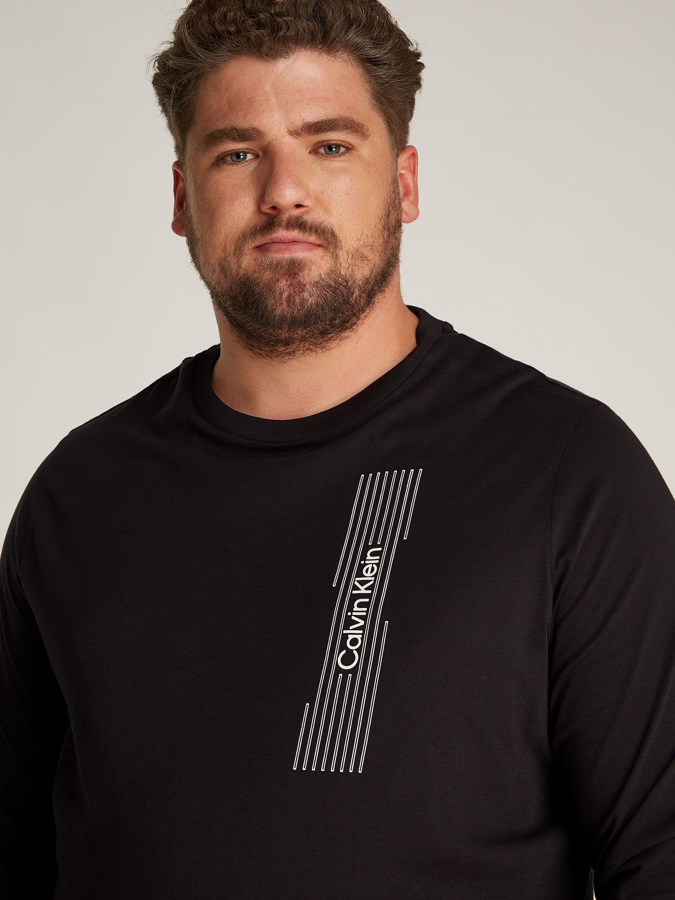 Calvin Klein Big&Tall Langarmshirt »BT_HORIZONTAL LOGO LS T-SHIRT«, in Grossen Grössen mit Logoschriftzug