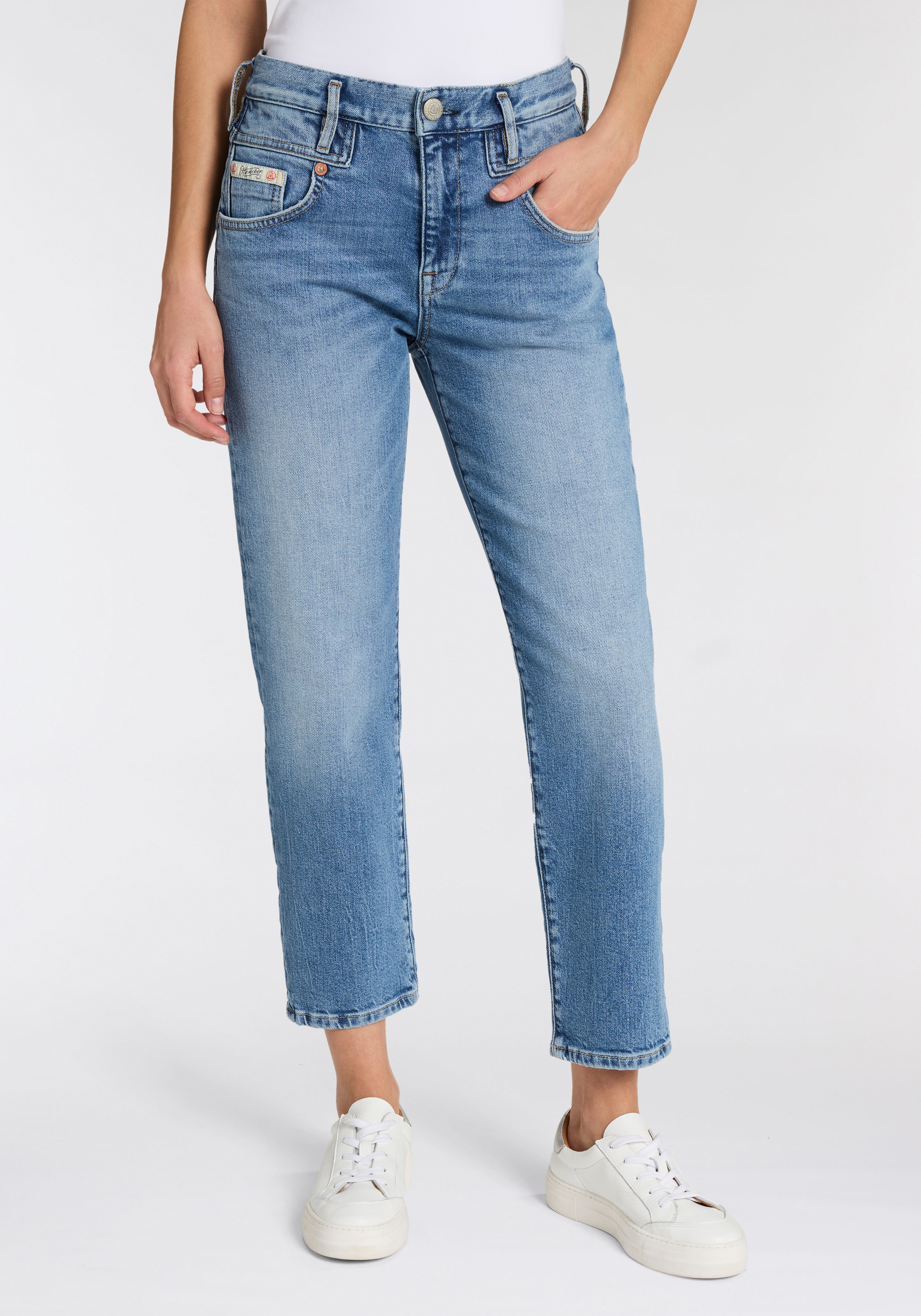 Image of Herrlicher 5-Pocket-Jeans "Breezy Cropped Denim" Straight Fit
