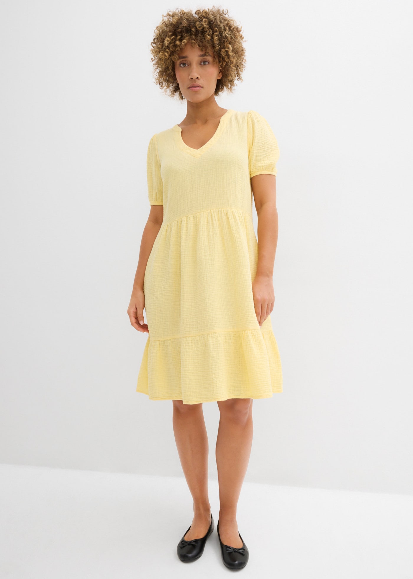 bonprix Robe en sweat pour un look décontracté, robe oversize, en mousseline, en coton