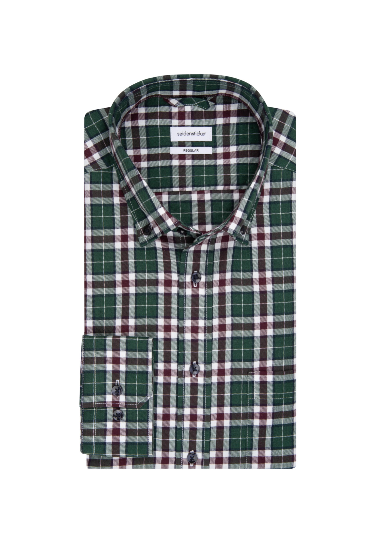 seidensticker Flanellhemd »Regular«, Regular Langarm Button-Down-Kragen Karo