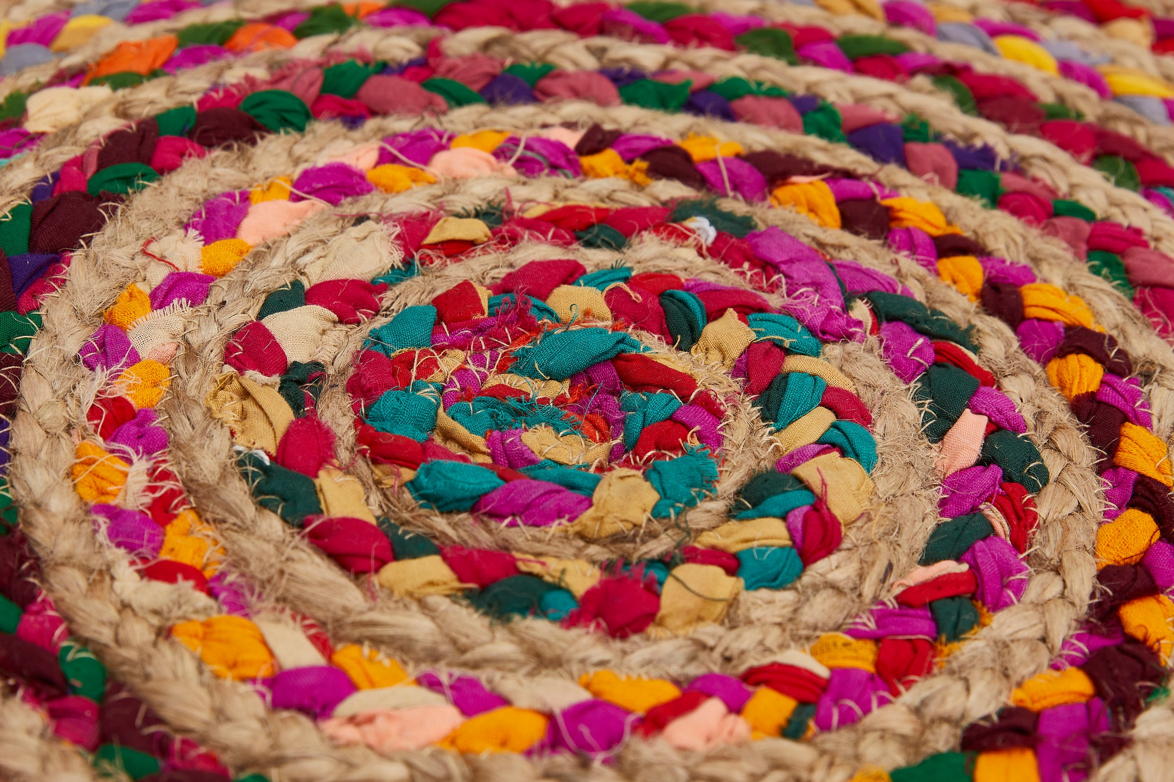 Barbara Becker Teppich »Ethno« rund 4 mm Höhe Flachgewebe, handgeflochten, Ø 80 cm, aus Jute & recycelte Baumwolle