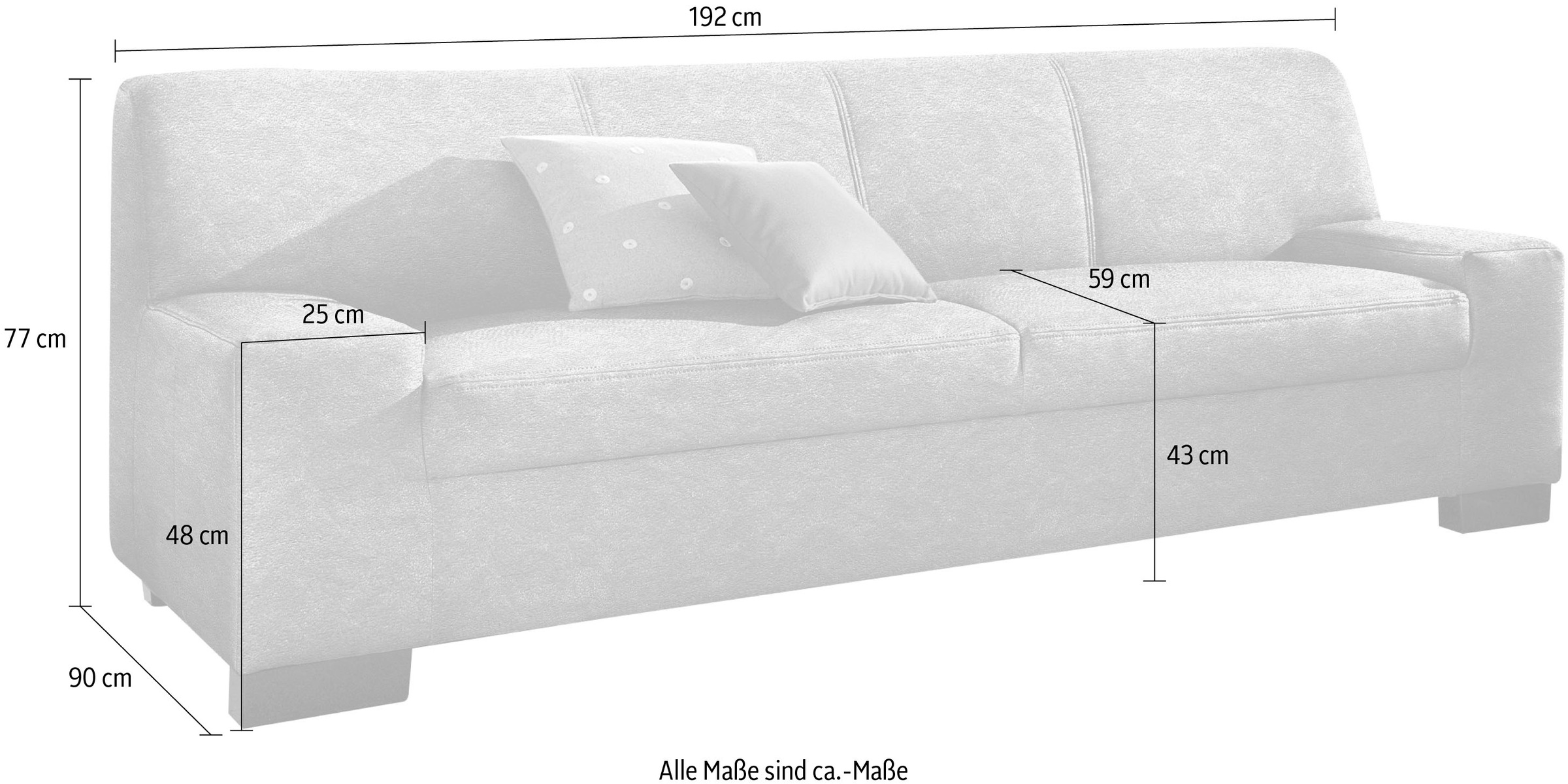 DOMO collection 2-places »Norma Top, elegant und modern, flache Armlehnen, komfortabel,«