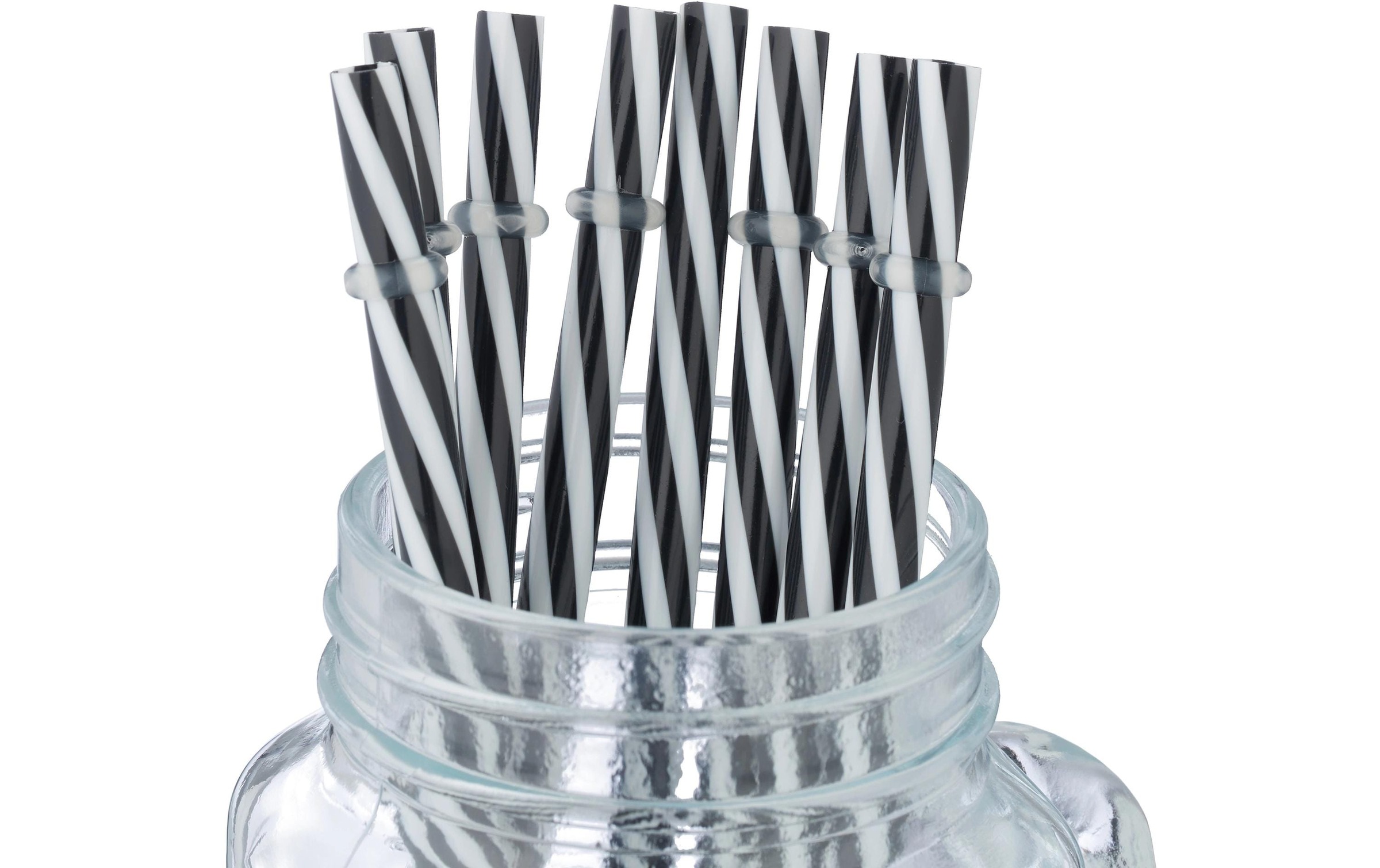 relaxdays Gläser-Set »Summer 500 ml, 8 Stück, Schwarz/Transparent/Weiss«