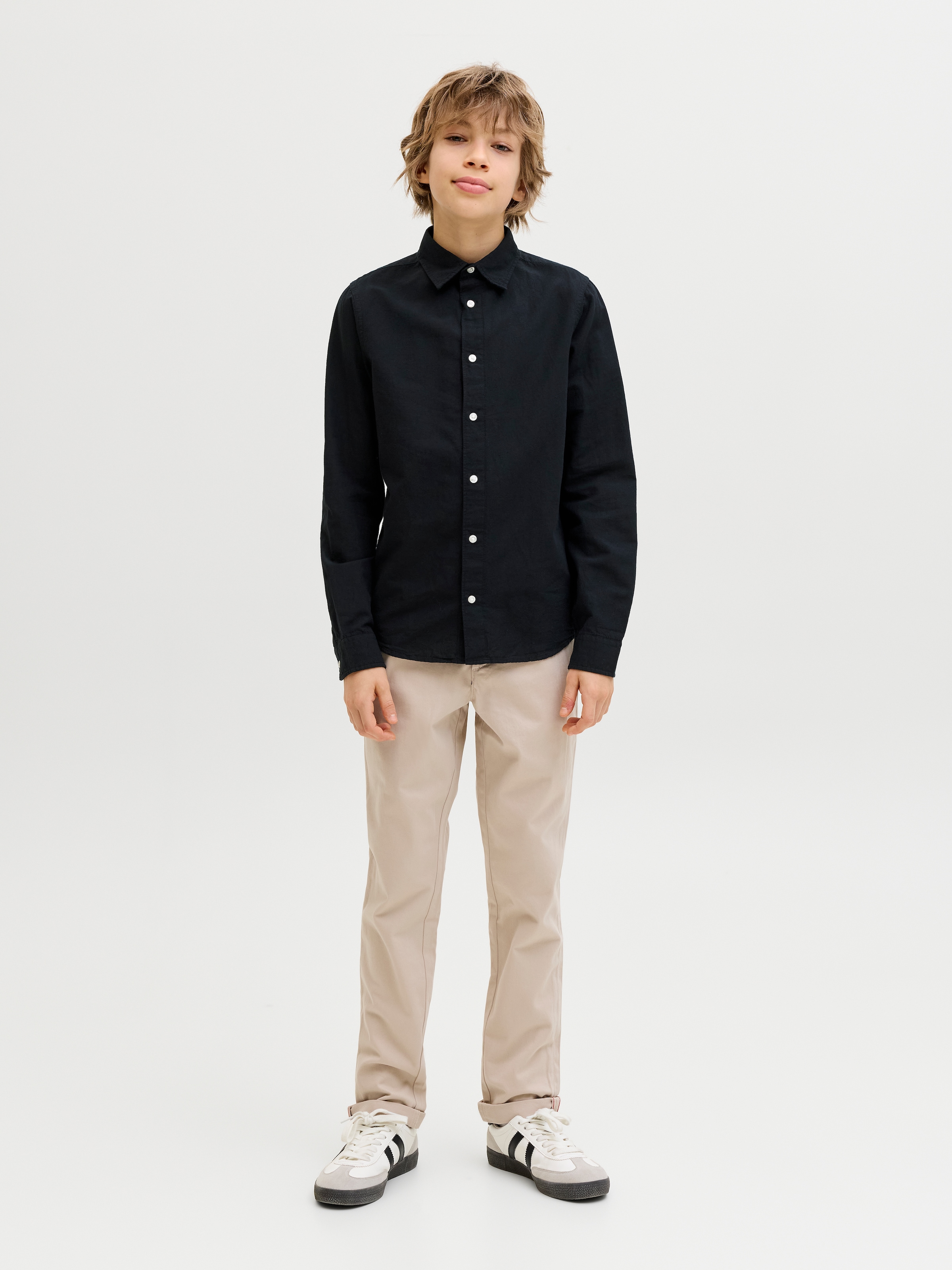 Jack & Jones Junior Langarmhemd »JJEBREEZE LINEN BLEND SHIRT L/S SN JNR«