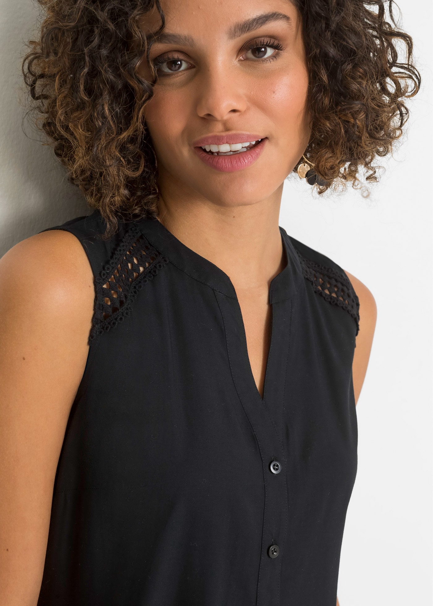 bonprix Top chemisier figurumspielende Passform, für Festivals und besondere Anlässe