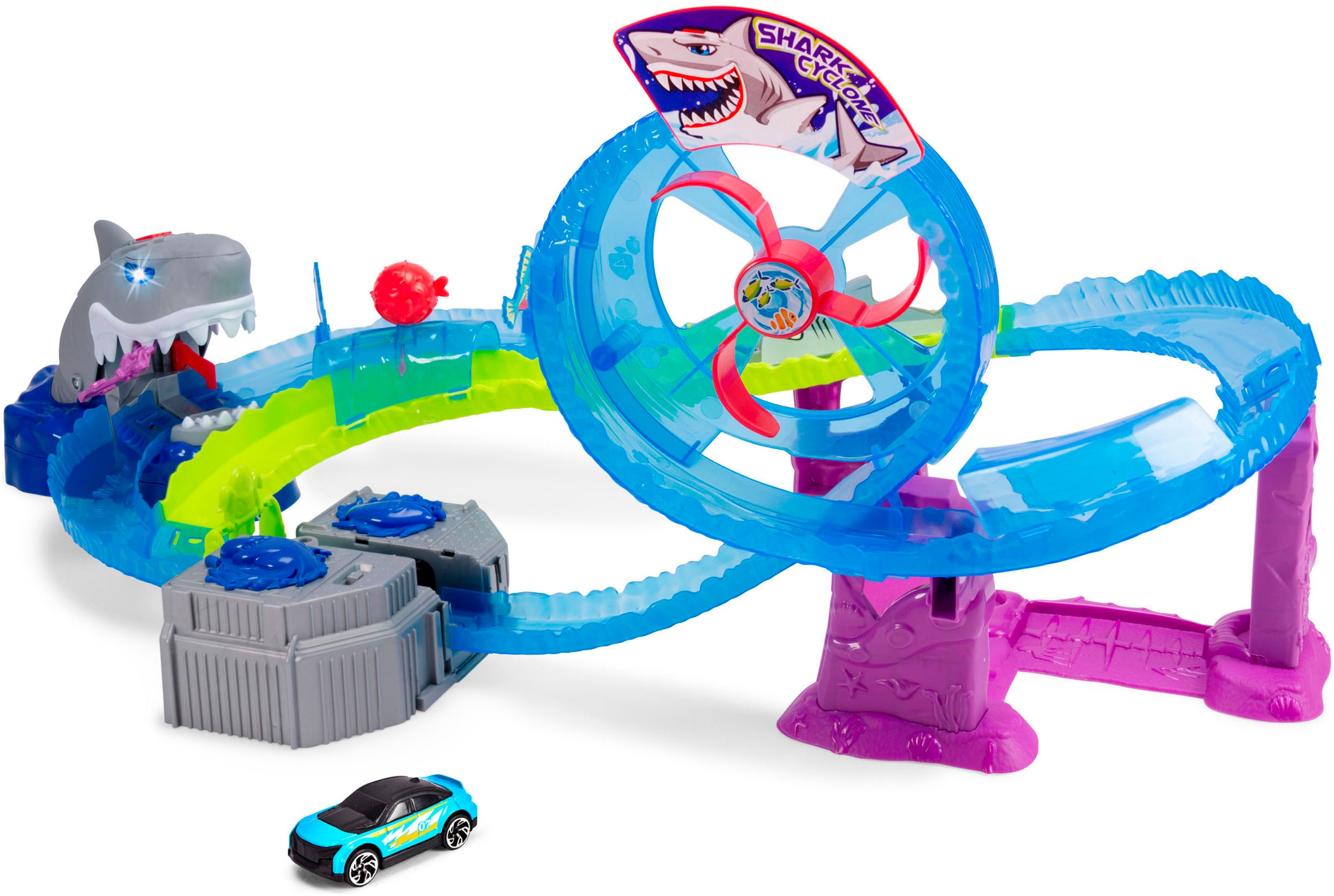 Dickie Toys White Shark Track Set Auto-Rennbahn (203338002)