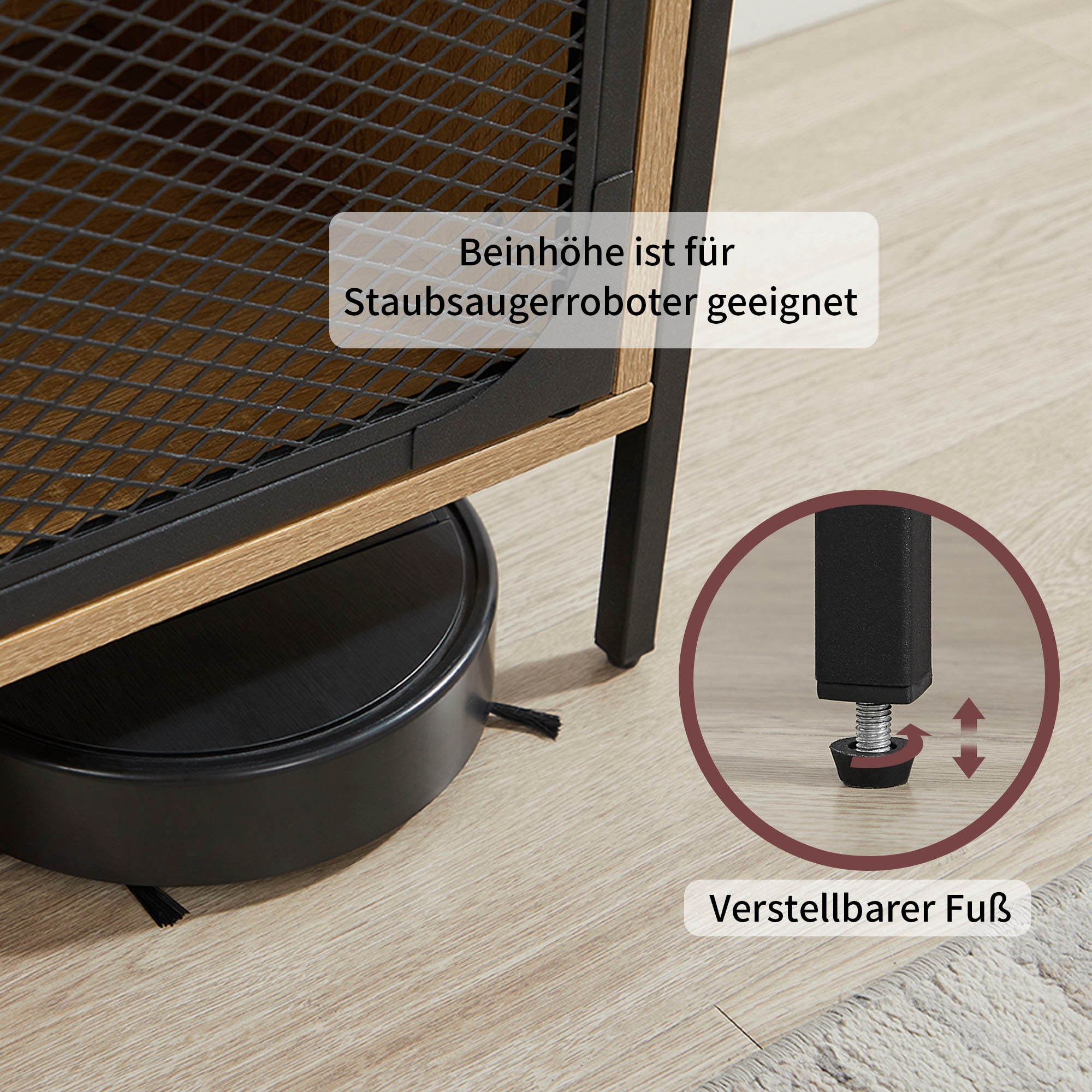 GOODproduct Regal »Amance« Metallgestell, viel Stauraum und ideal für Saugroboter, Höhe 177 cm