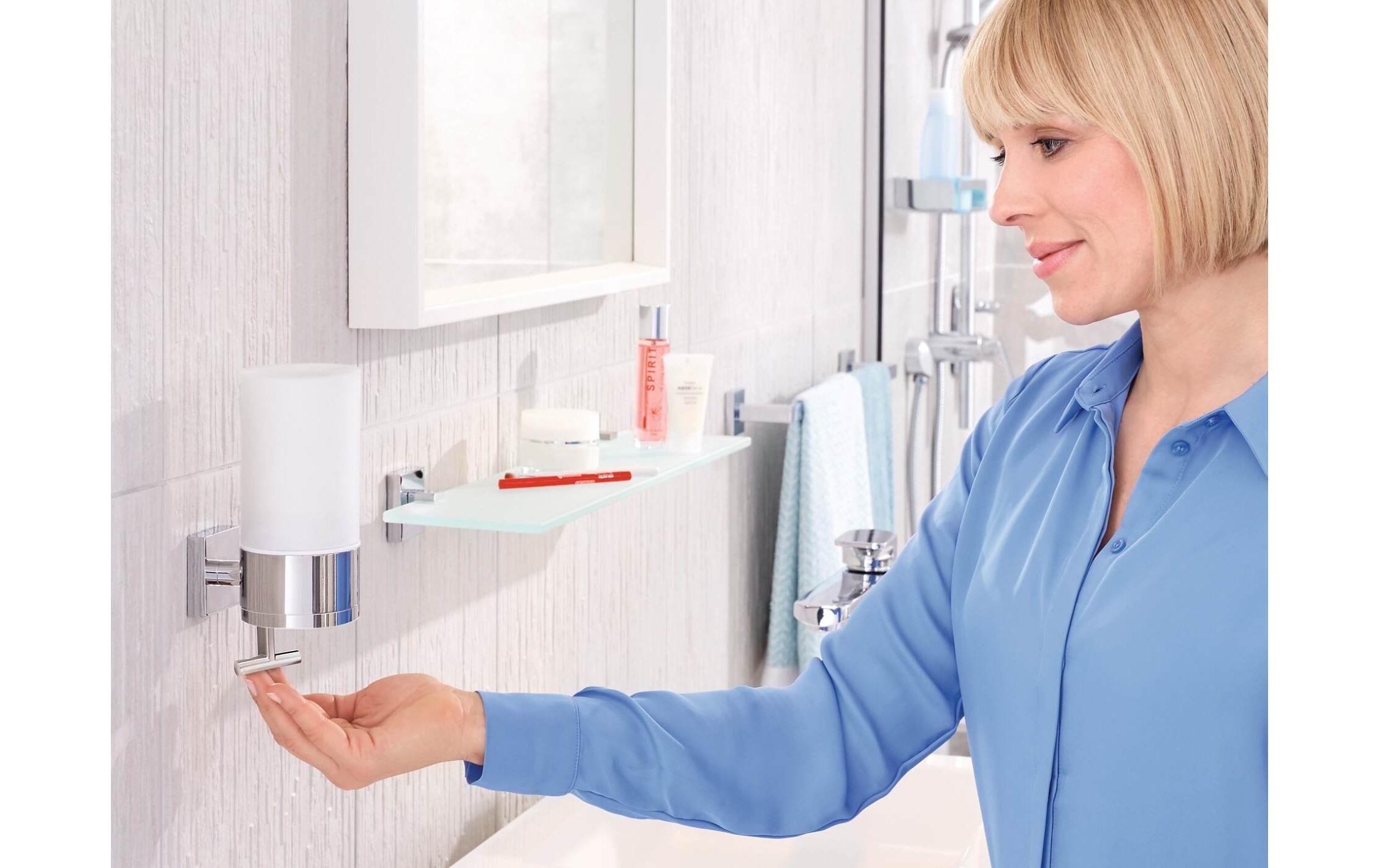 tesa Seifenspender »Deluxxe 230 ml, Silberfarben/Weiss«