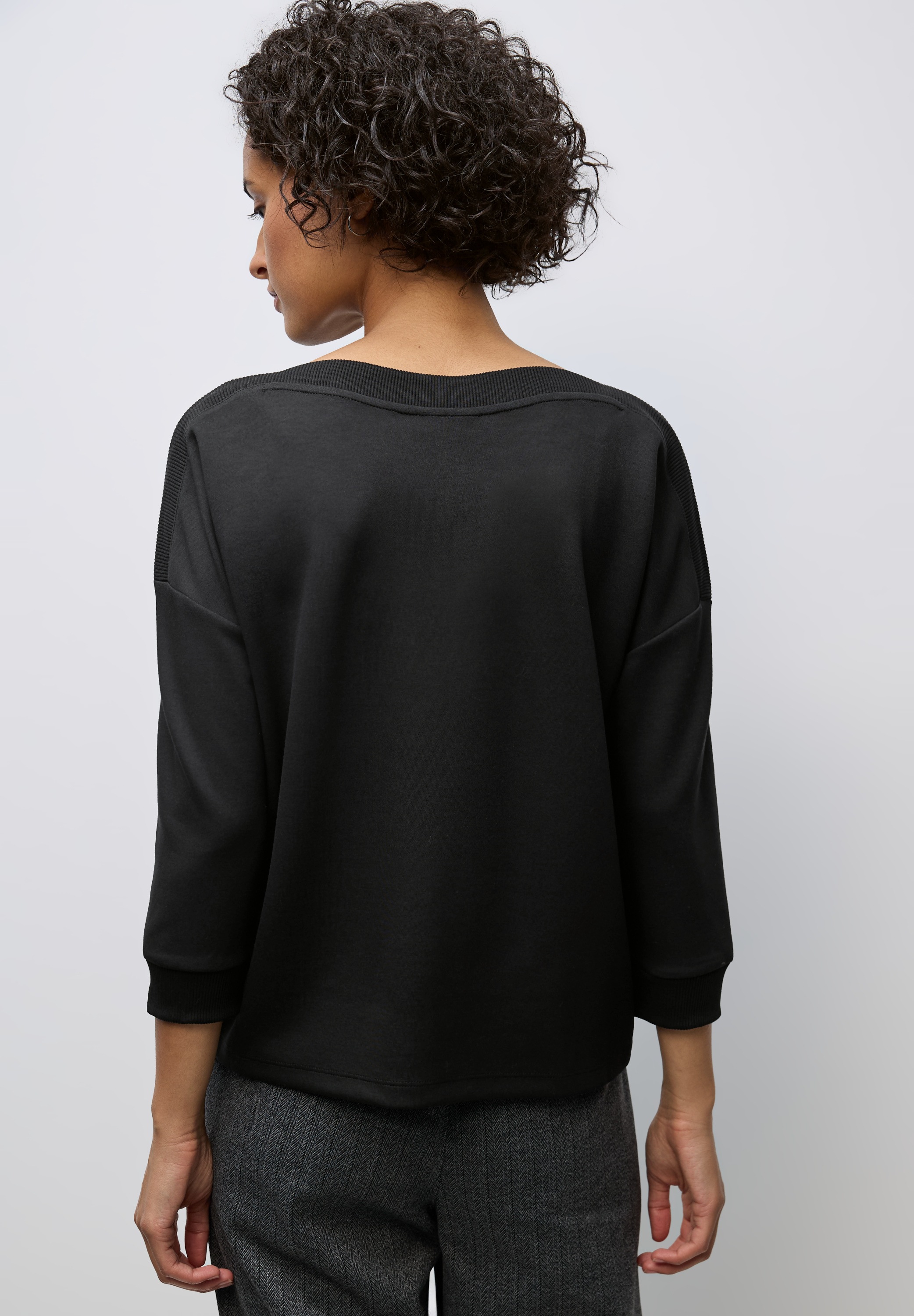 STREET ONE 3/4-Arm-Shirt, Strick-Shirt mit U-Boot-Ausschnitt