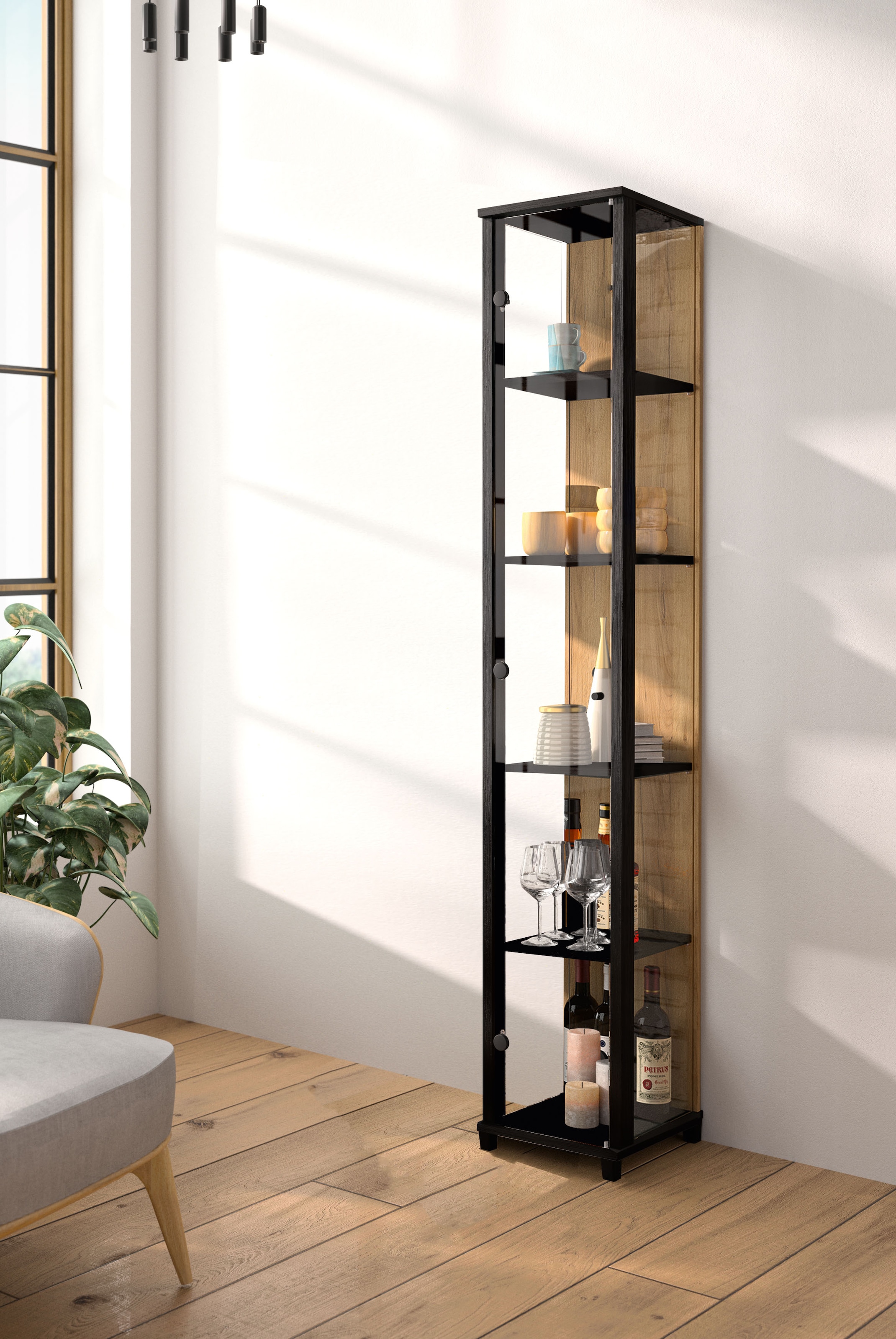 fif möbel Vitrine »OPTIMA« Standvitrine, Vitrinenschrank, Glasvitrine, Sammlervitrine